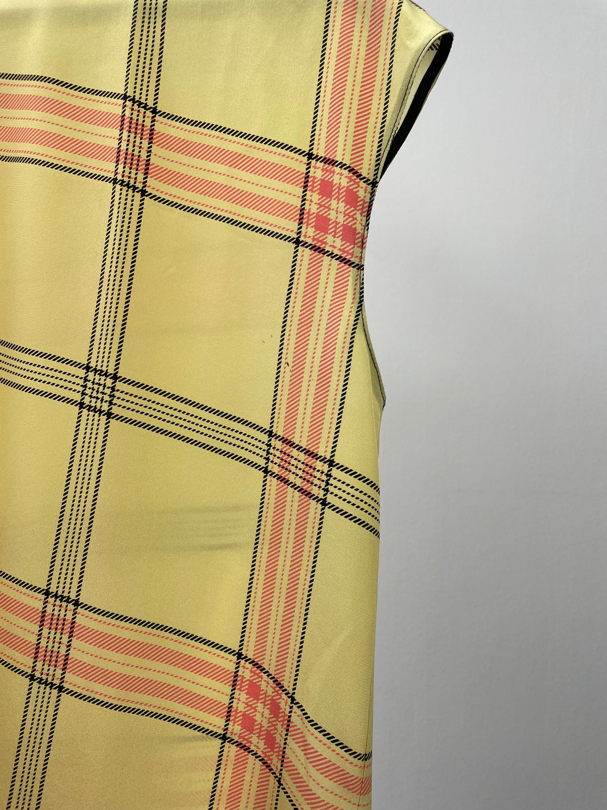 Prada Silk Tartan Sleeveless Top