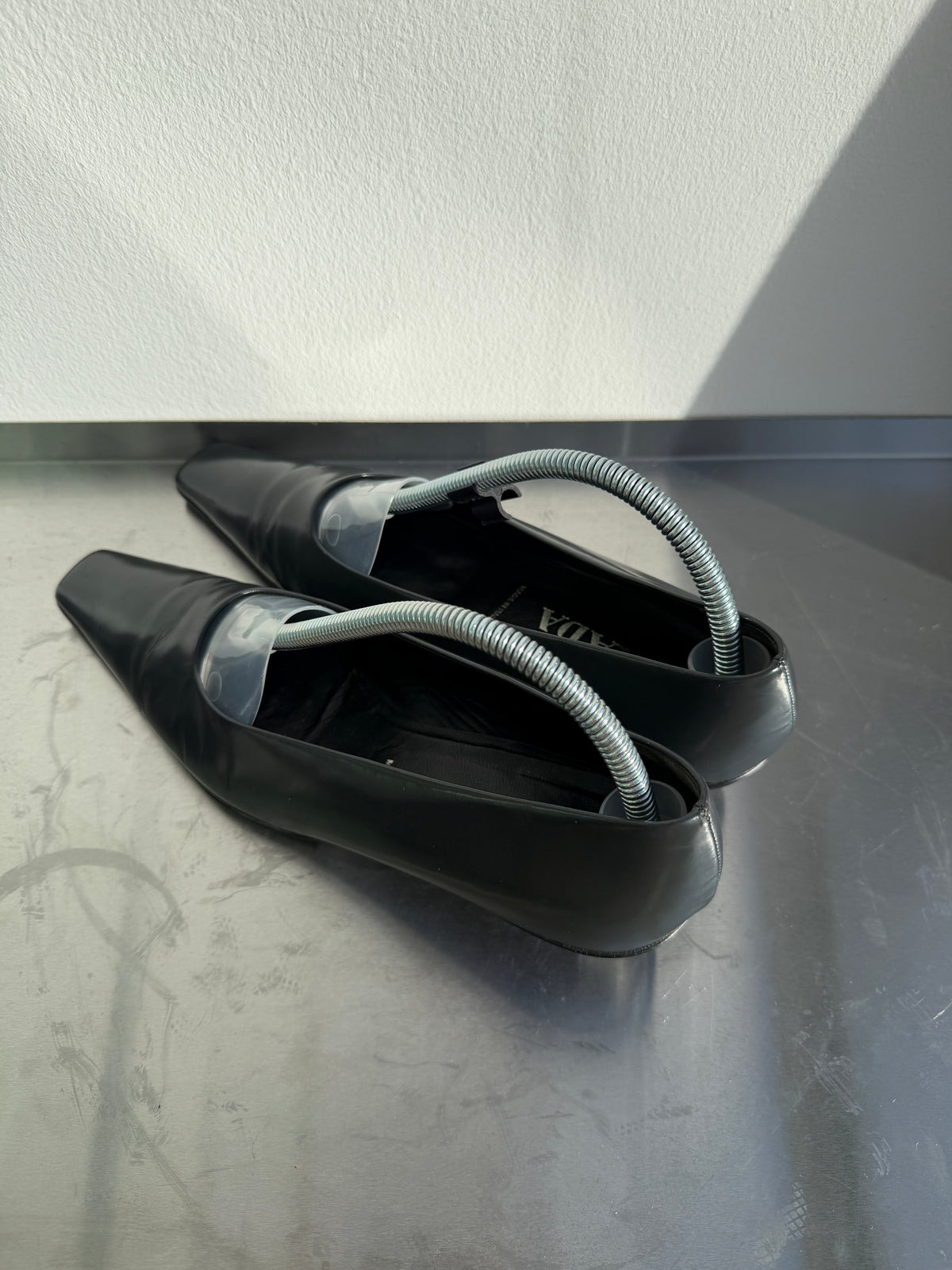 Prada 90s Leather Square Toe Mary Jane Kitten Heels