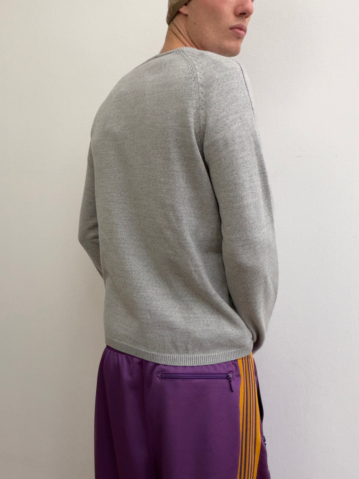Armani Jeans Scoop Neck Contrast Stitch Jumper