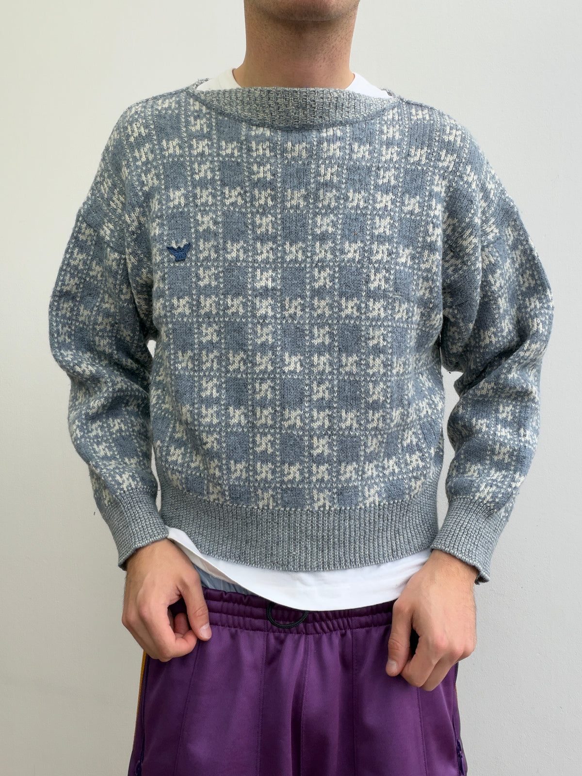Emporio Armani 80s Grid Knit Jumper