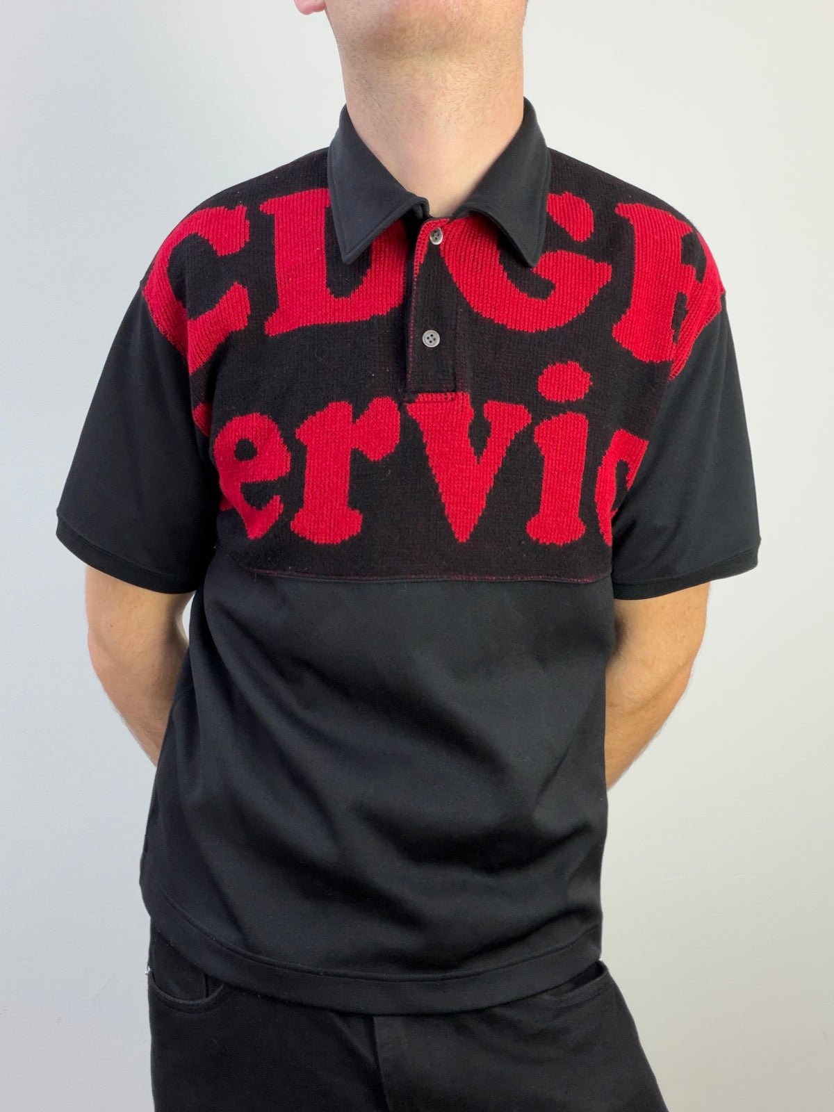 Comme Des Garçon Homme Knitted Polo Shirt