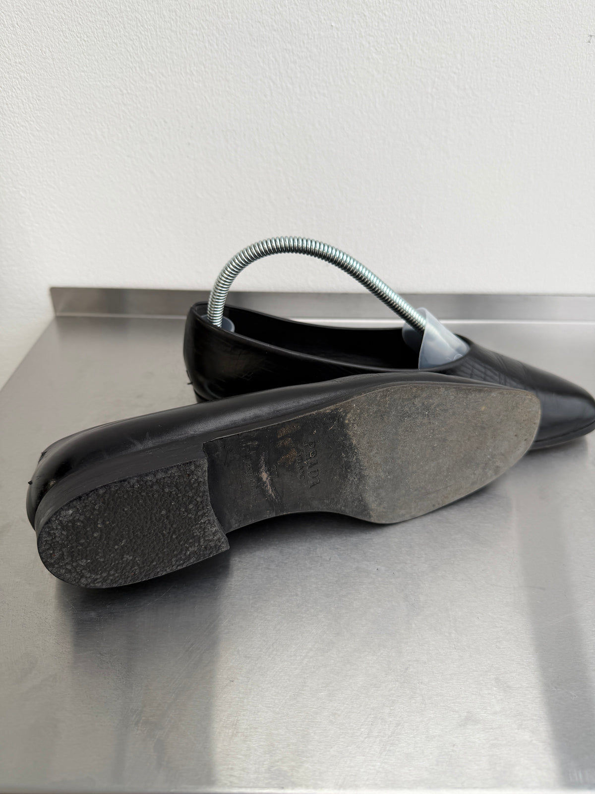 Prada 00s Leather Slip On Flats