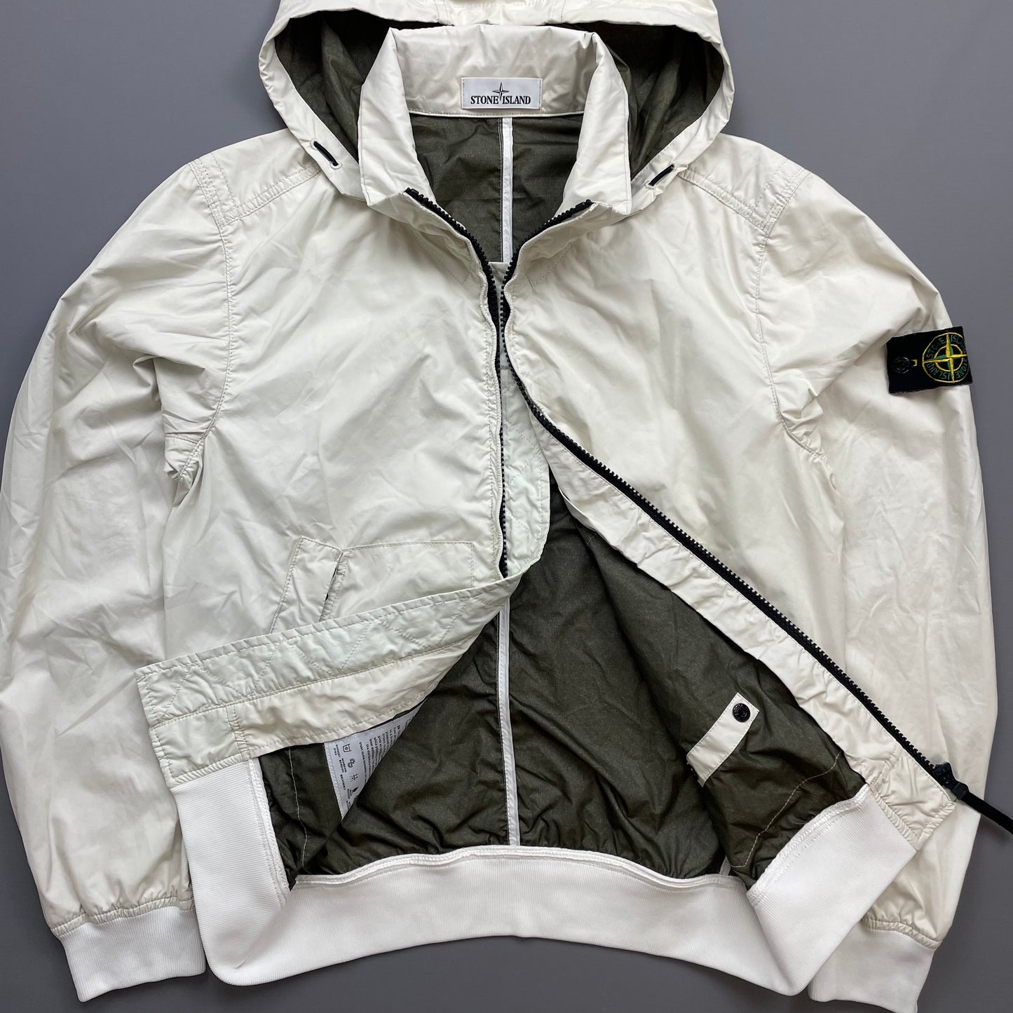 Stone Island White SS15 Membrana 3L TC Concealed Hood Jacket