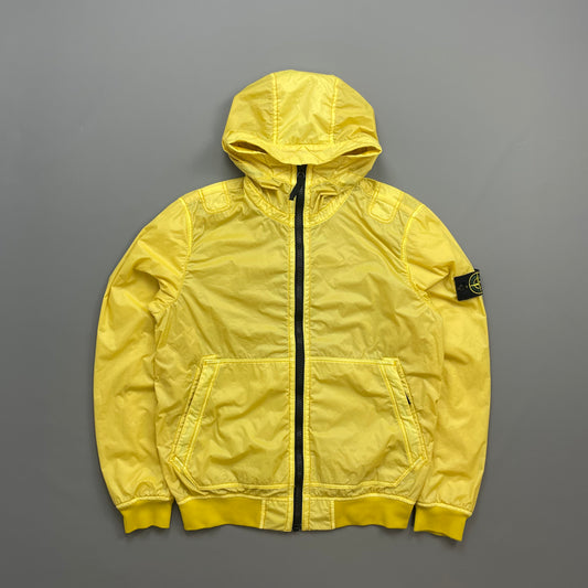 Stone Island Yellow AW18 Lamy Flock Hooded Jacket