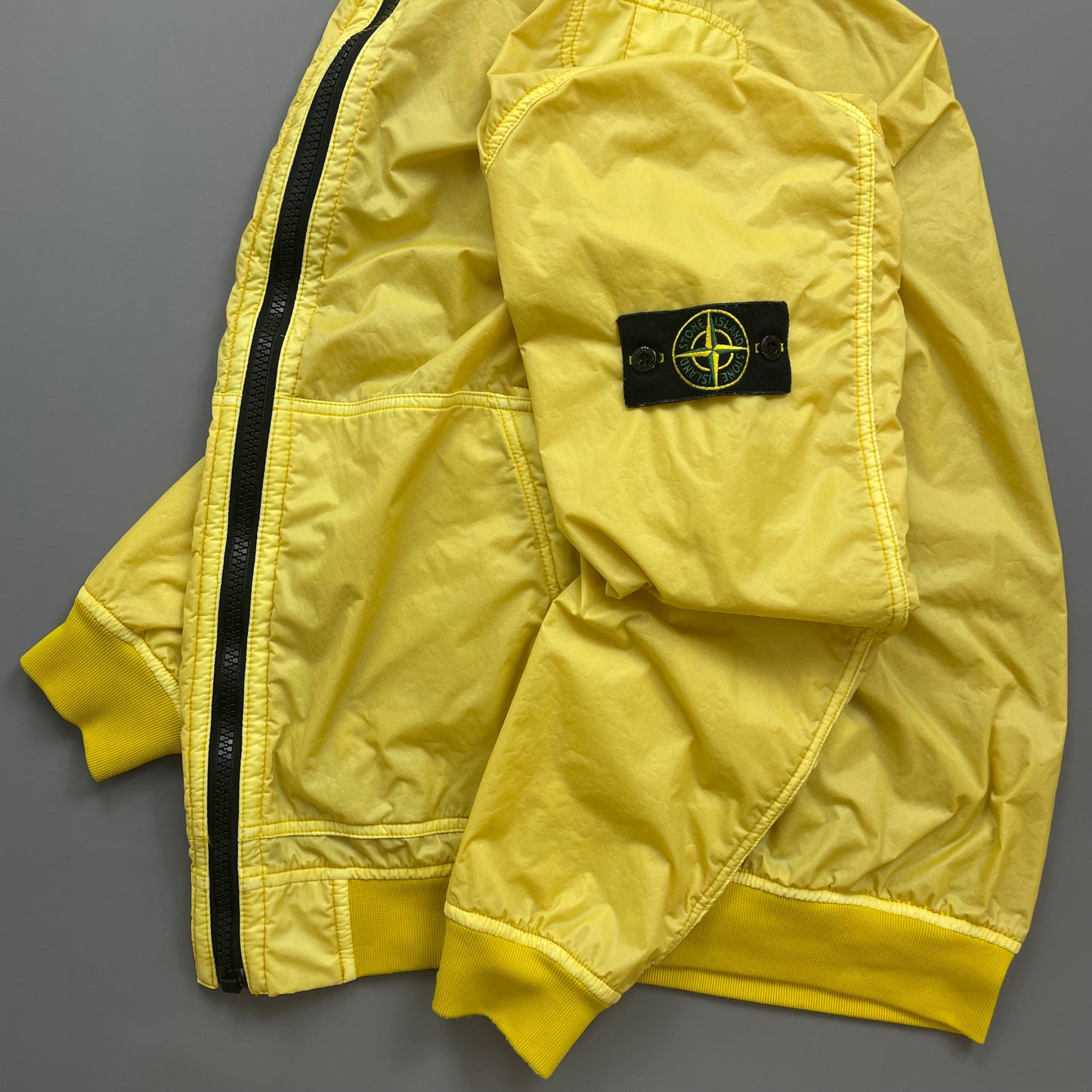 Stone Island Yellow AW18 Lamy Flock Hooded Jacket