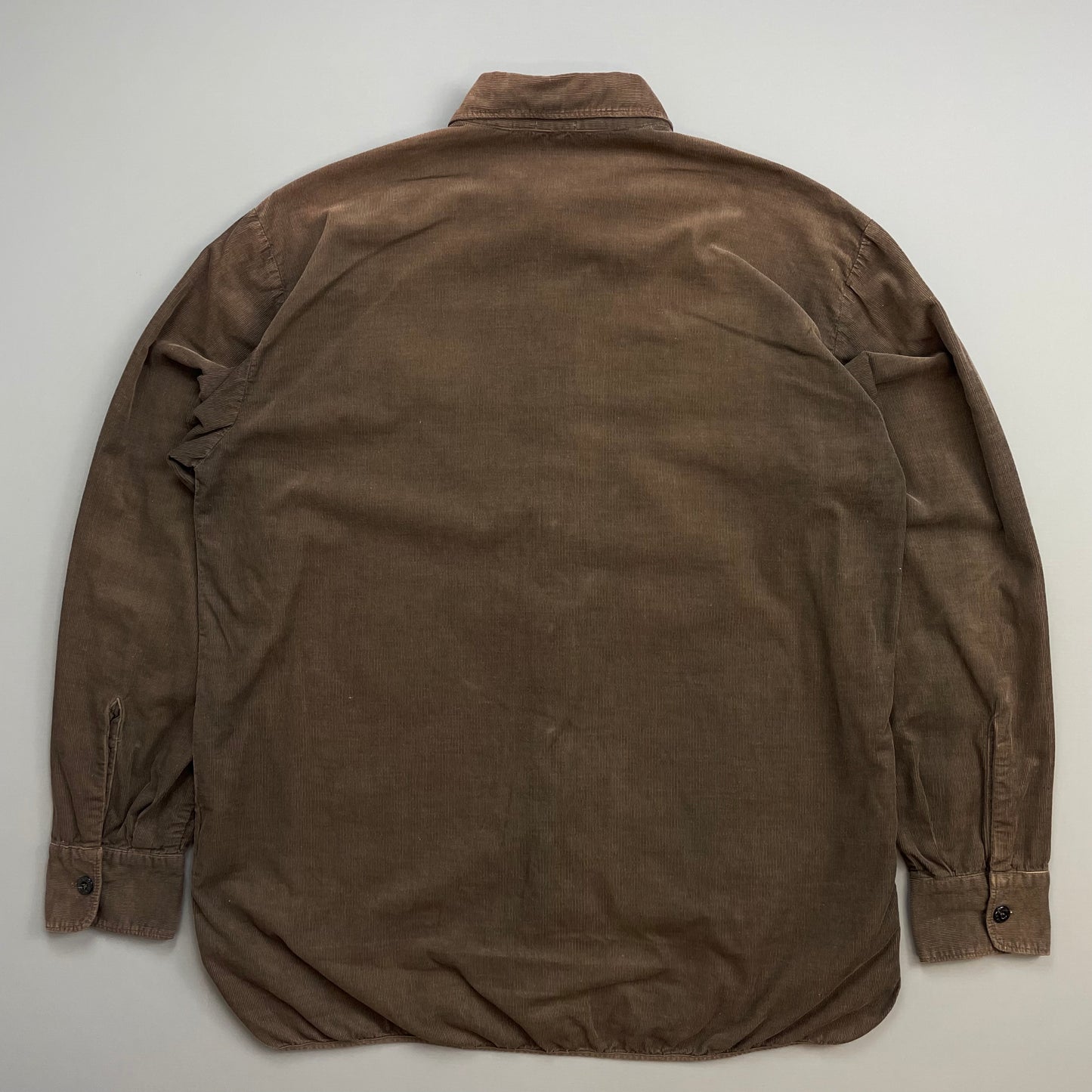 Stone Island Brown AW97 Fine Cord Concealed Button-Up Shirt