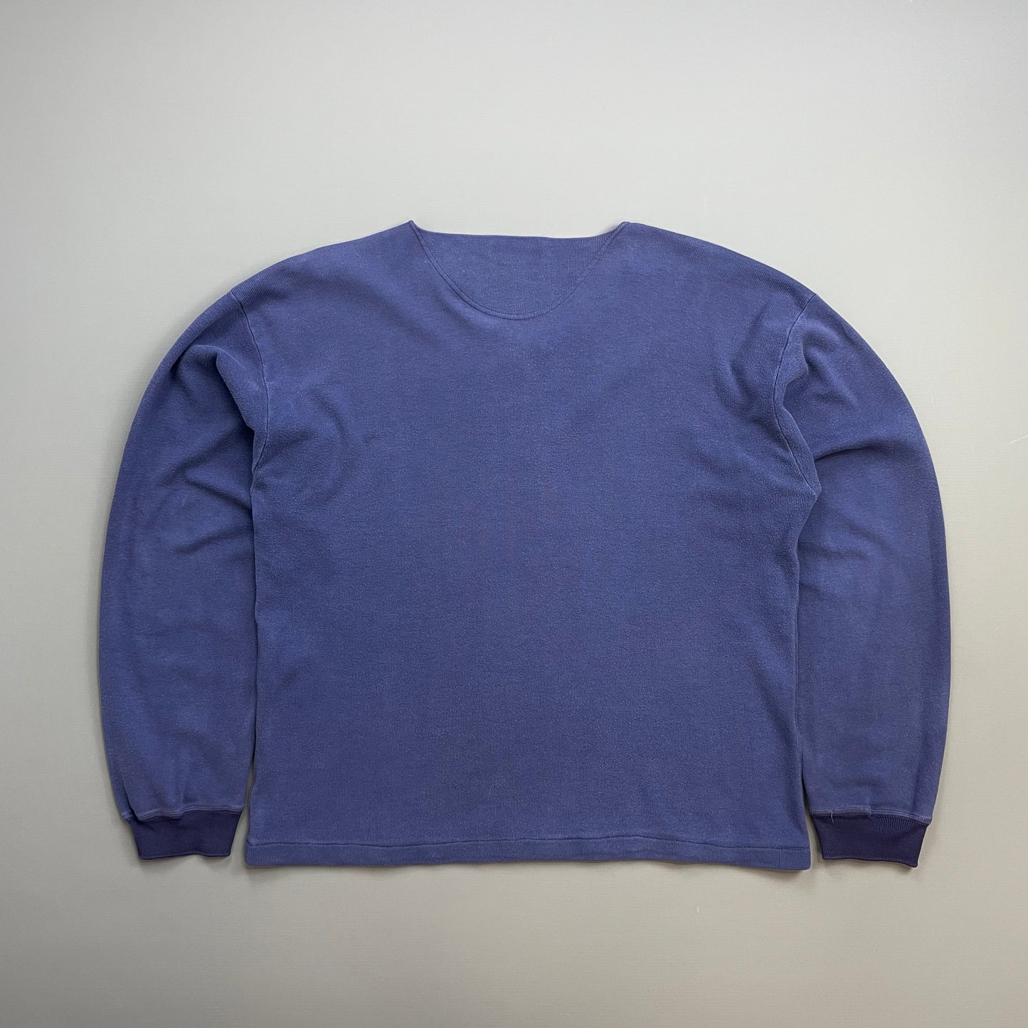 Stone Island Blue 80s Marina Scoop Neck Button-Up Jumper