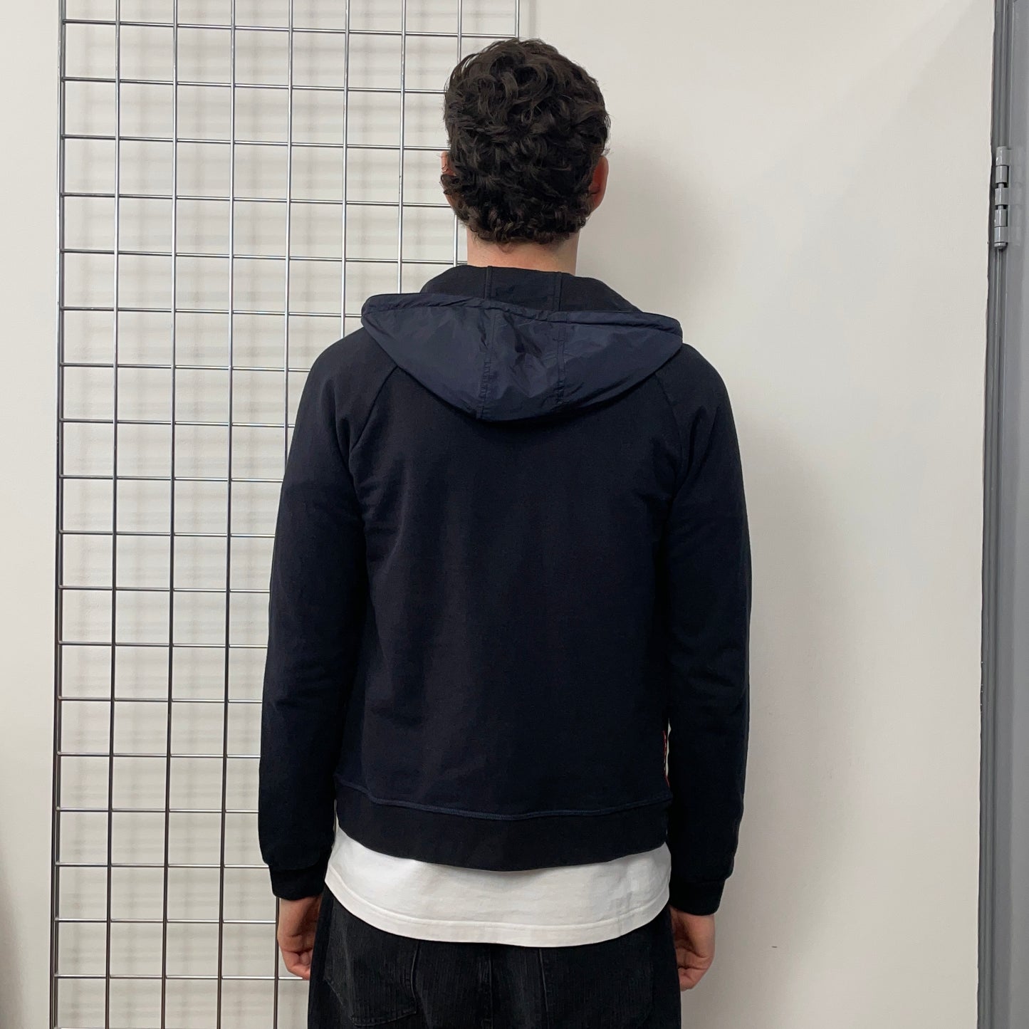 Prada Sport Navy 2018 Nylon Hood Zip-Through Hoodie