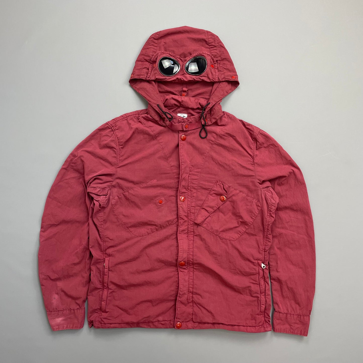 CP Company Red Detachable Hood Goggle Jacket