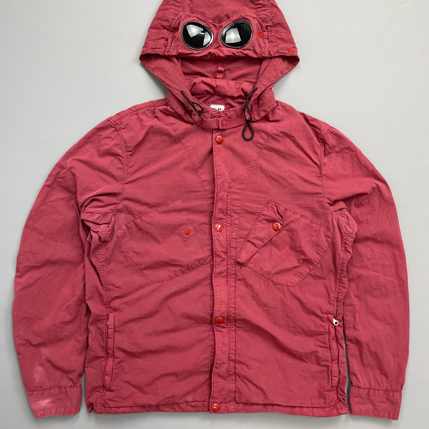 C.P. Company Red Detachable Hood Goggle Jacket