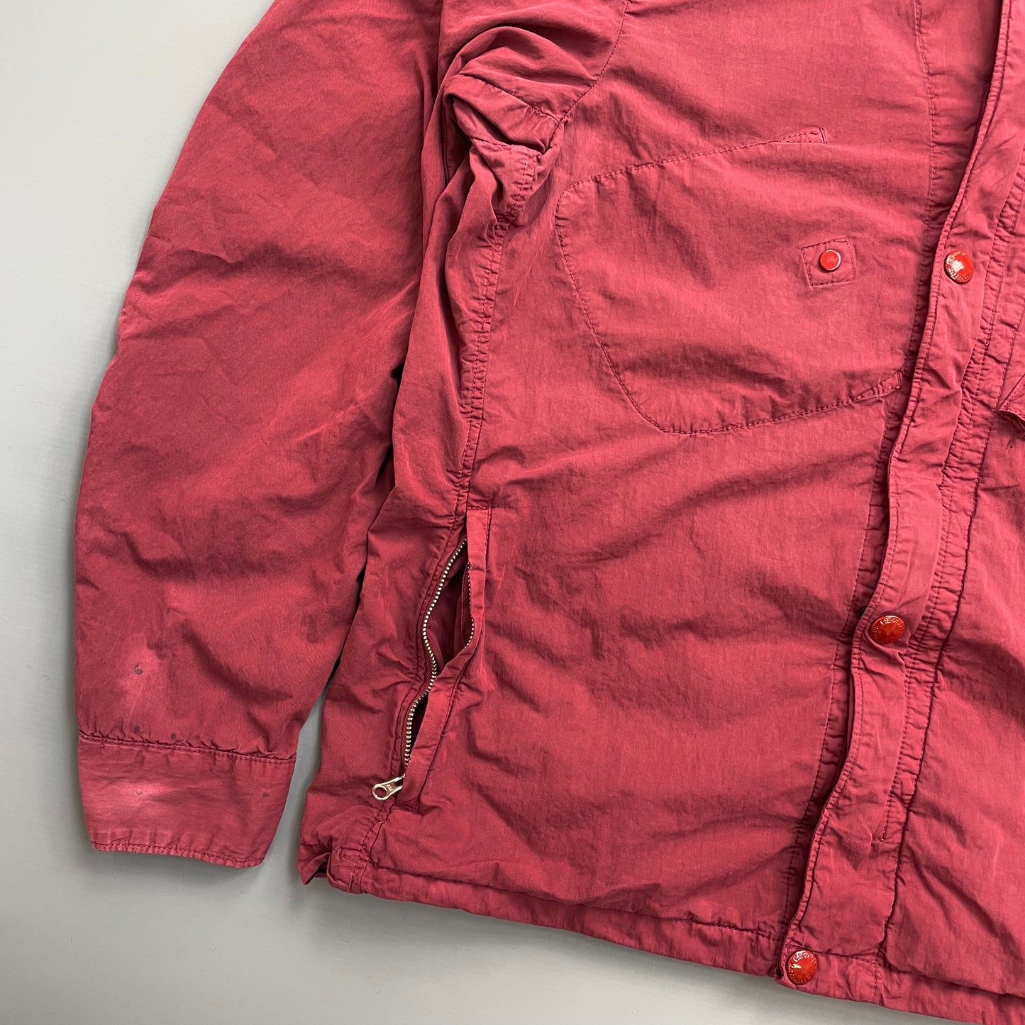 CP Company Red Detachable Hood Goggle Jacket
