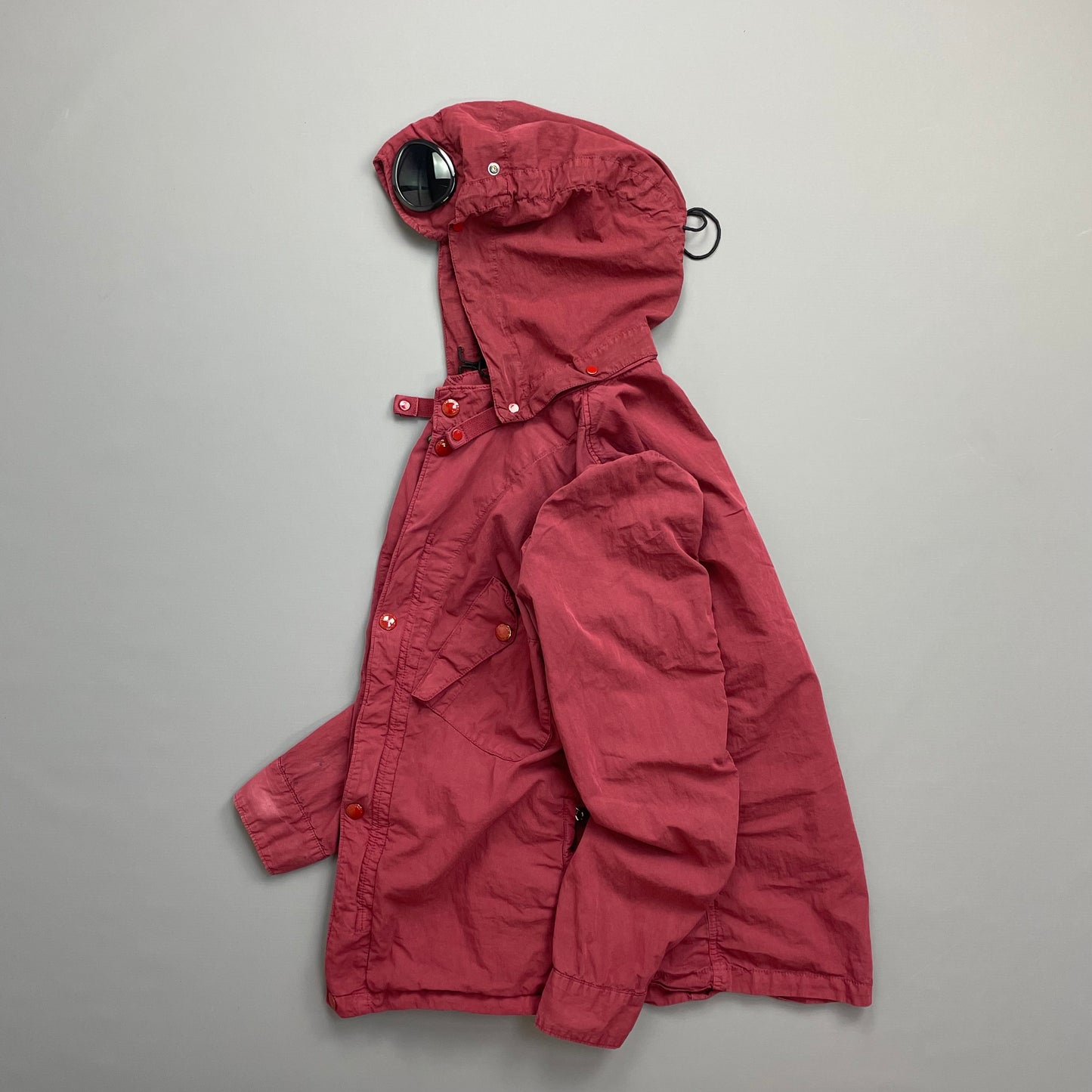 CP Company Red Detachable Hood Goggle Jacket