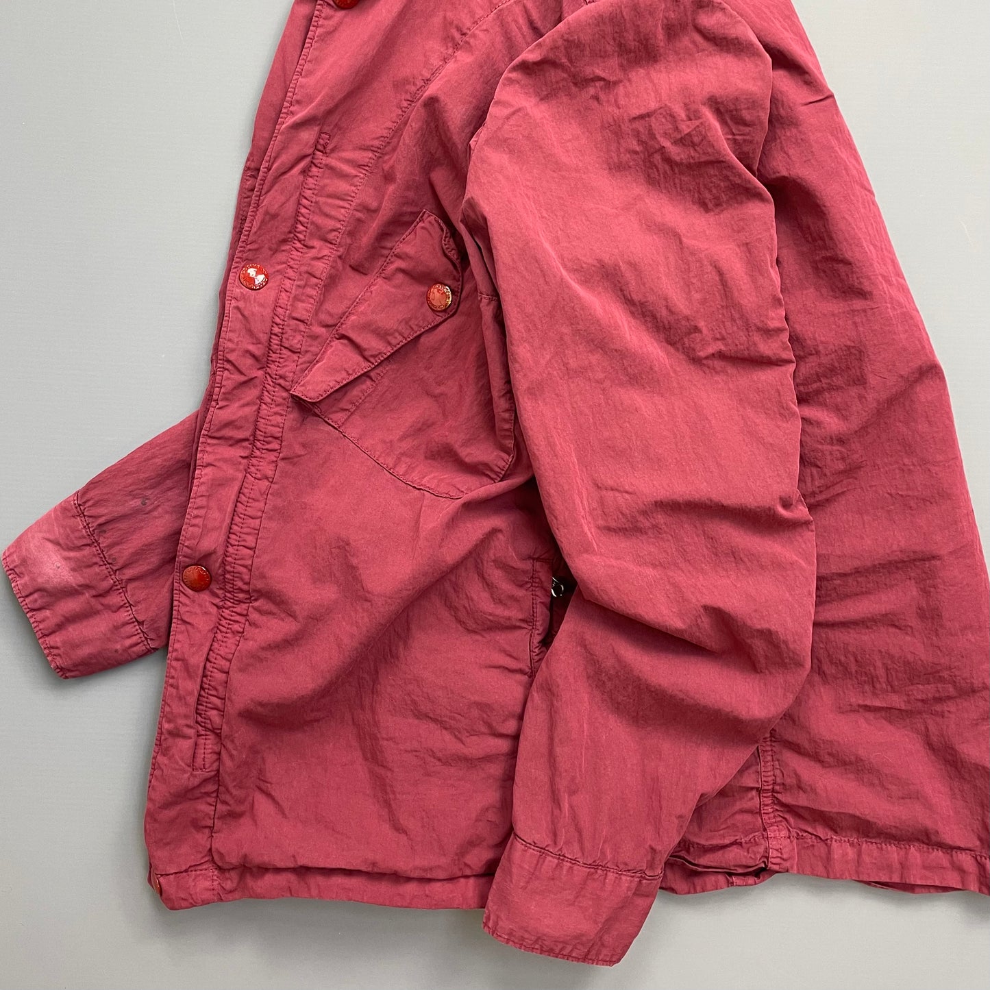 CP Company Red Detachable Hood Goggle Jacket