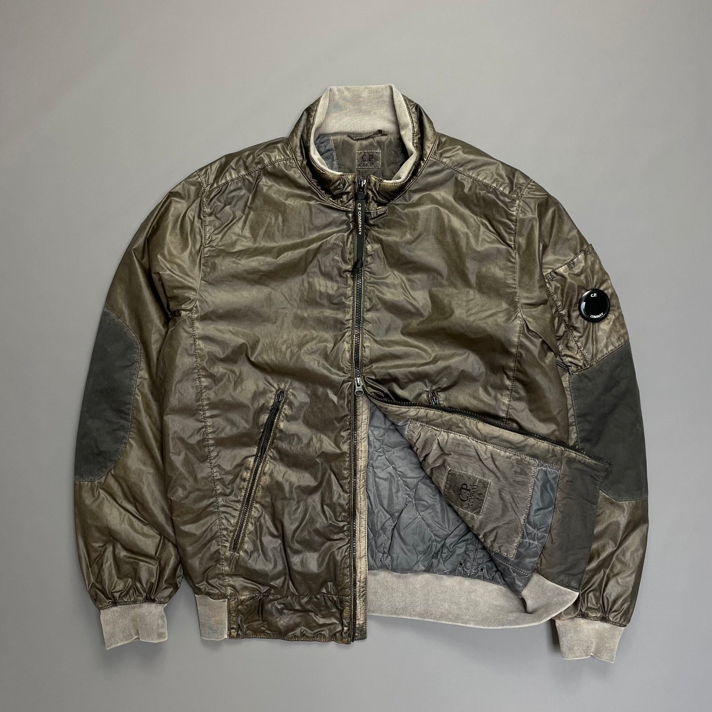 C.P. Company Nyber Bomber Jacket in Dusty Olive