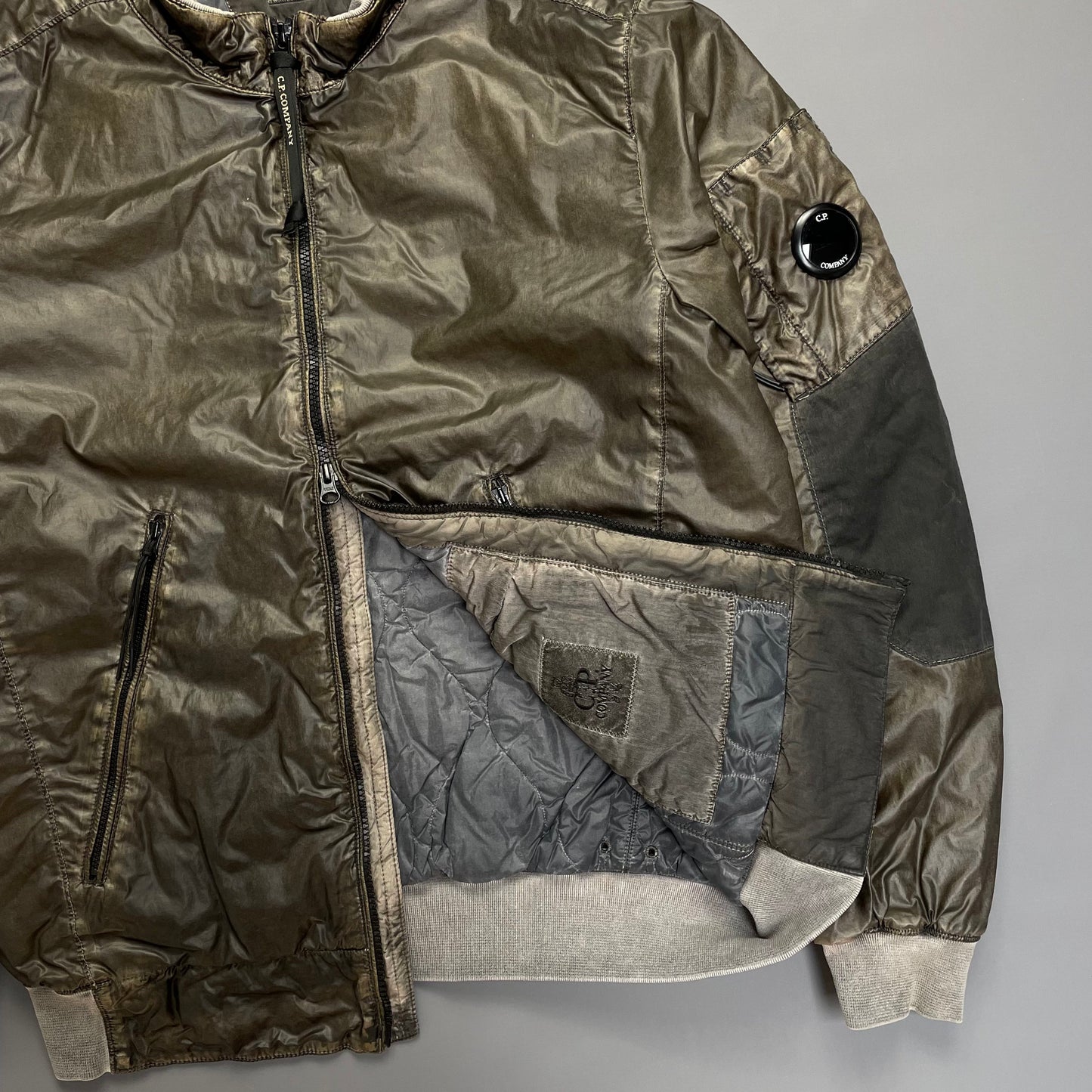 C.P. Company Nyber Bomber Jacket in Dusty Olive