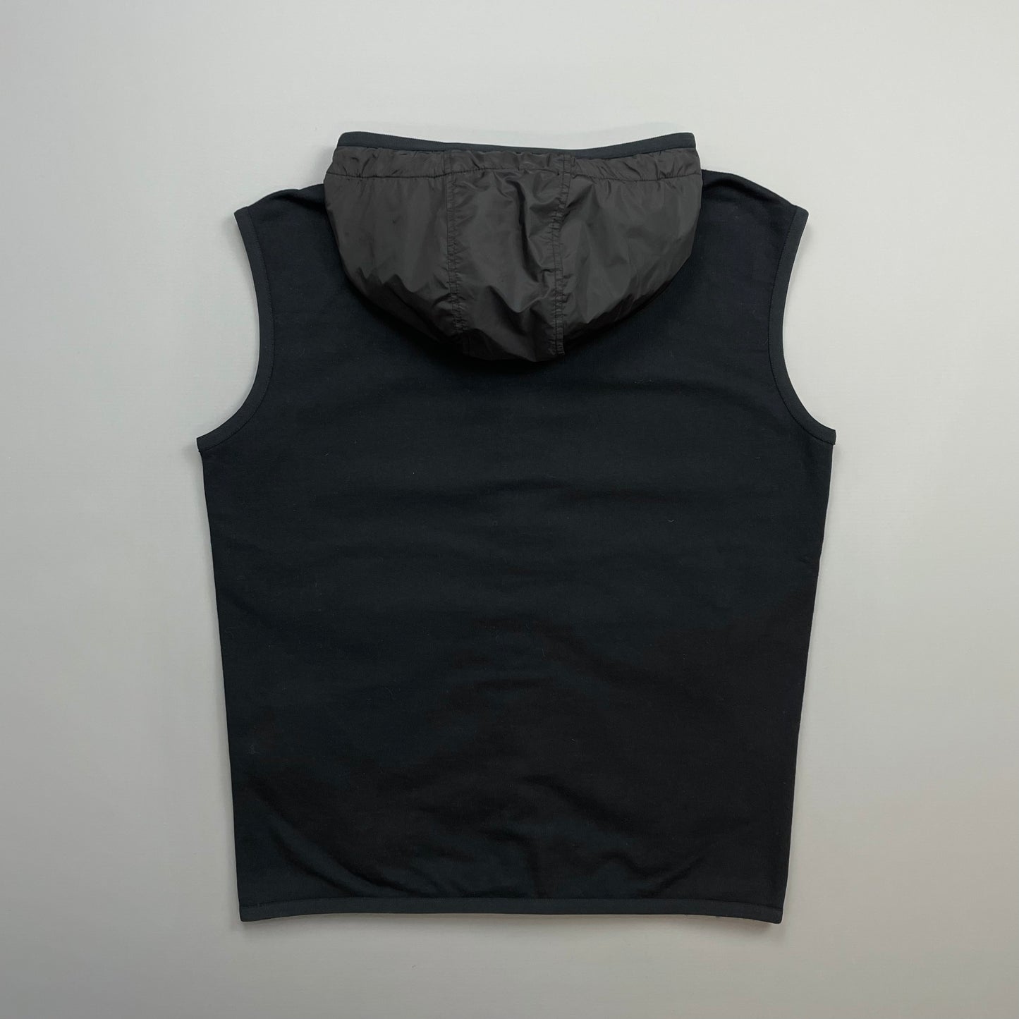 Prada Sport Black 2015 Nylon Panelled Hooded Gilet Vest