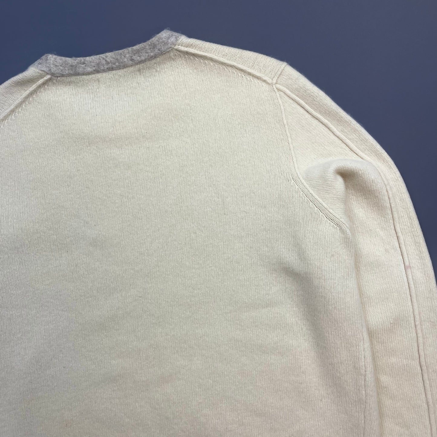 Stone Island Cream & Grey AW09 Wool Knit Crewneck Jumper