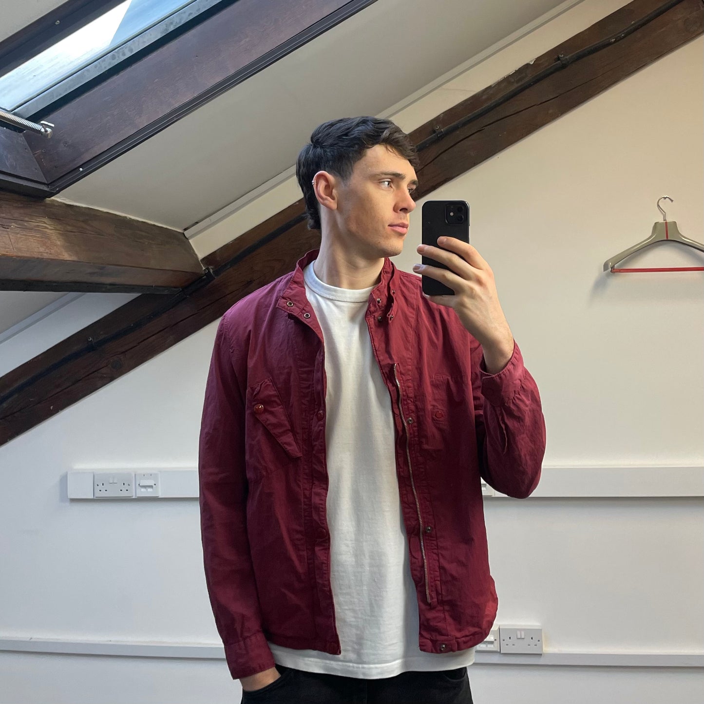 CP Company Red Detachable Hood Goggle Jacket