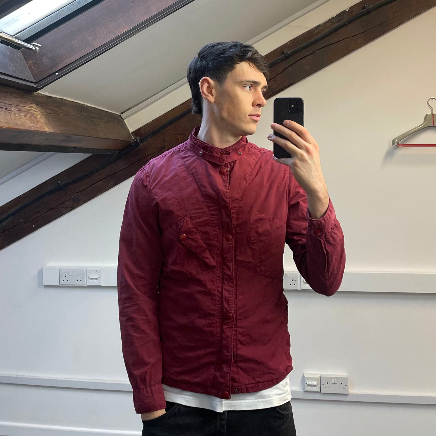 CP Company Red Detachable Hood Goggle Jacket