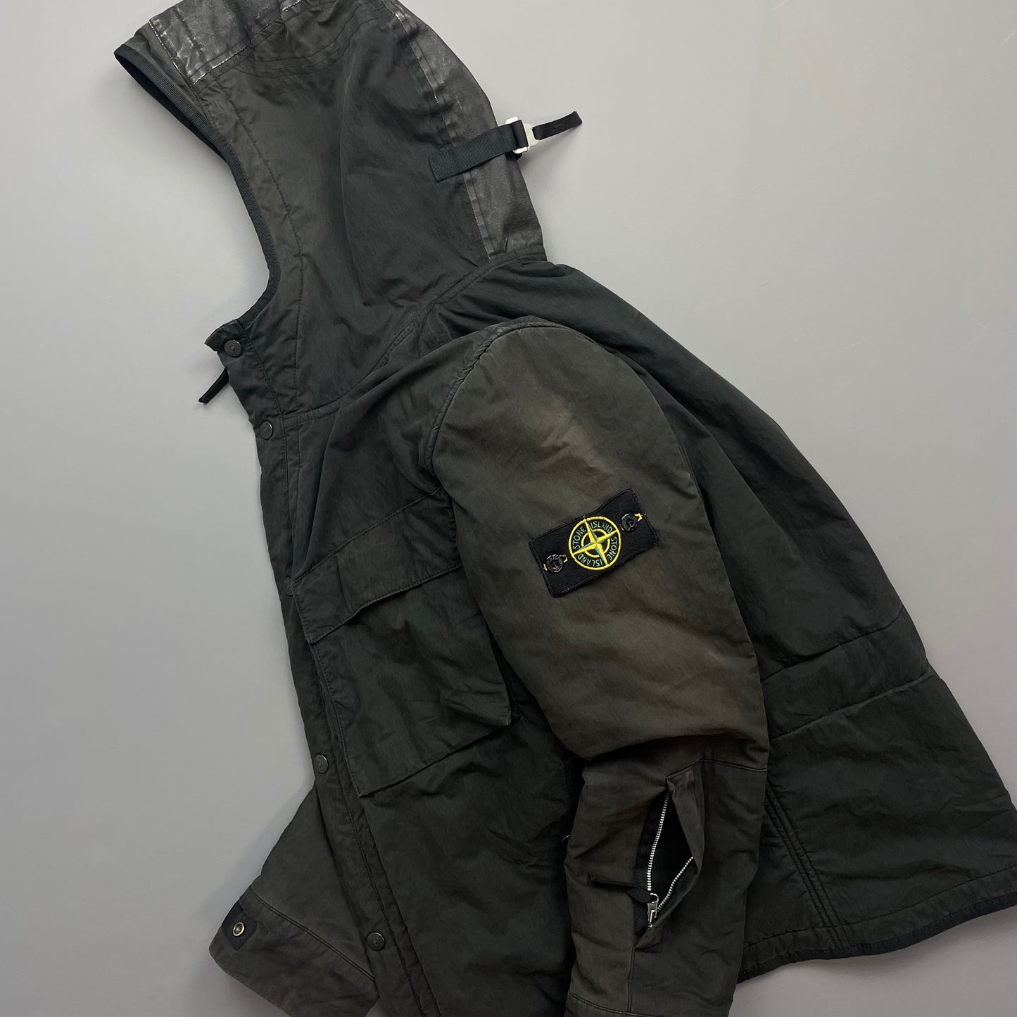 Stone Island Black AW09 Quilt-Lined Hooded Jacket