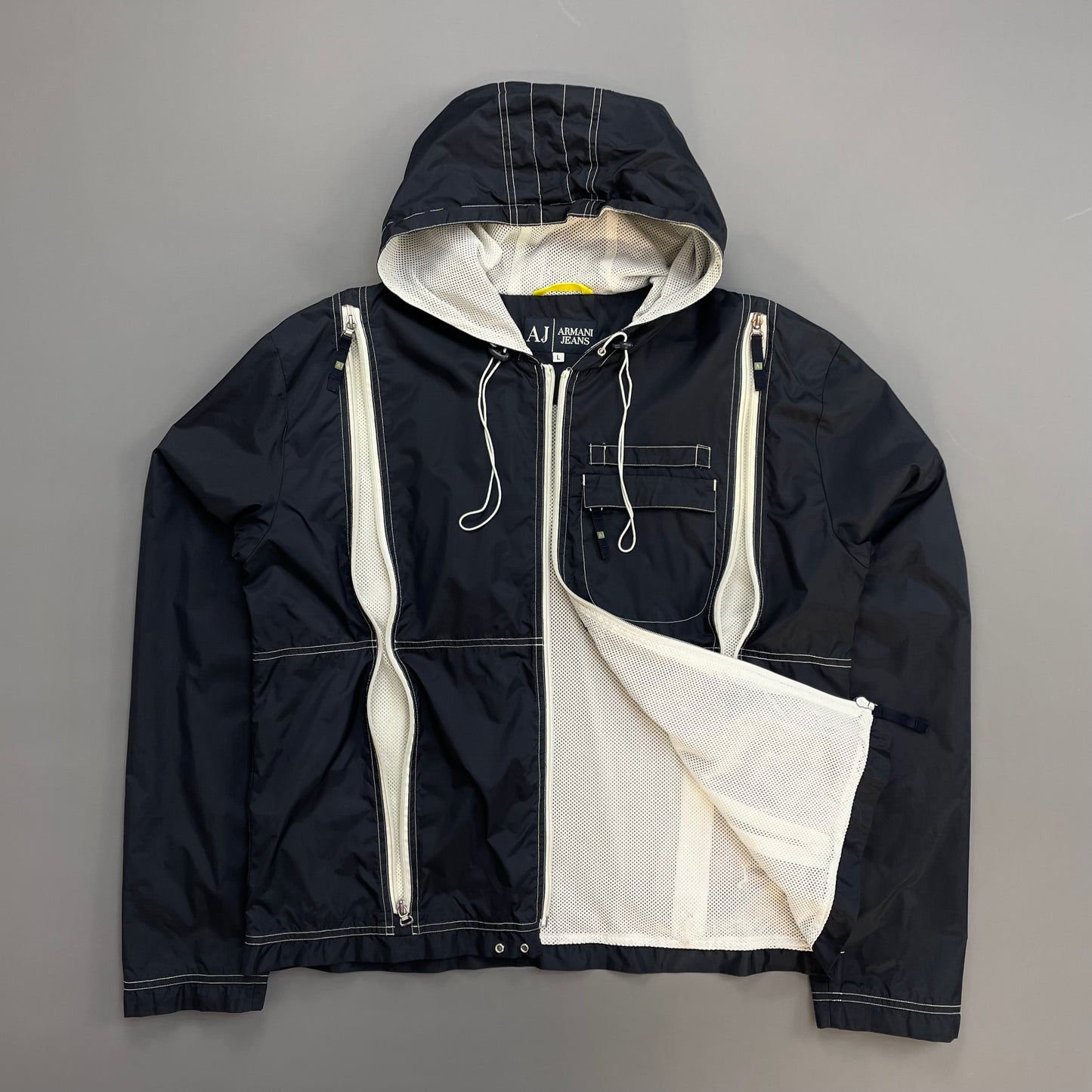 Armani Jeans 00s Ventilated Technical Nylon Windbreaker Jacker