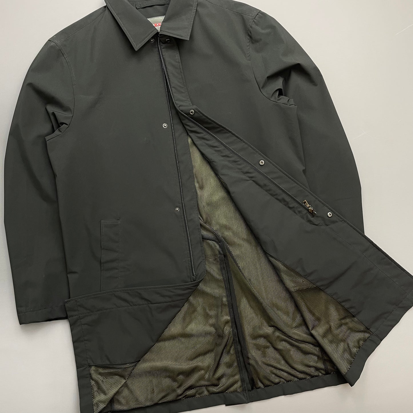 Prada Sport Black 2006 Waterproof Lightweight Trench Coat