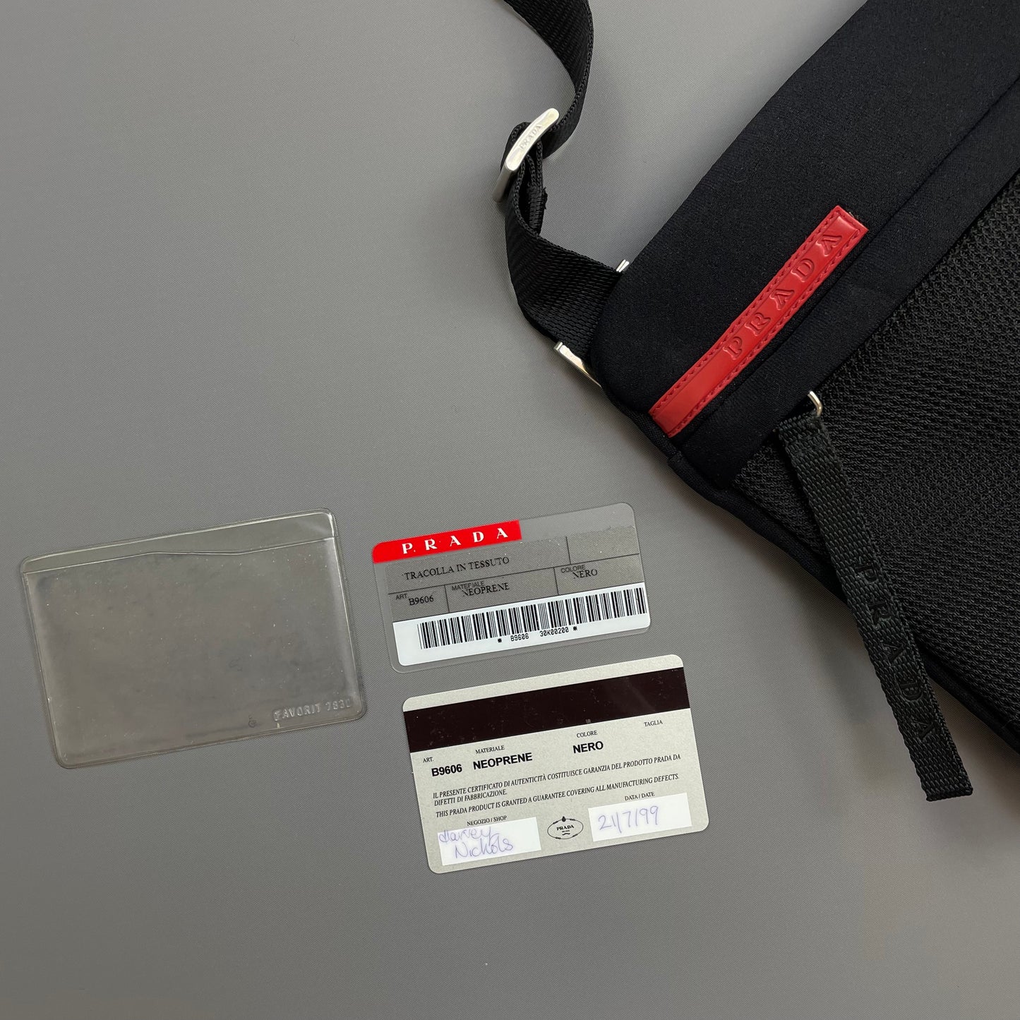 Prada Sport Black 1999 Neoprene Mesh Side Shoulder Bag