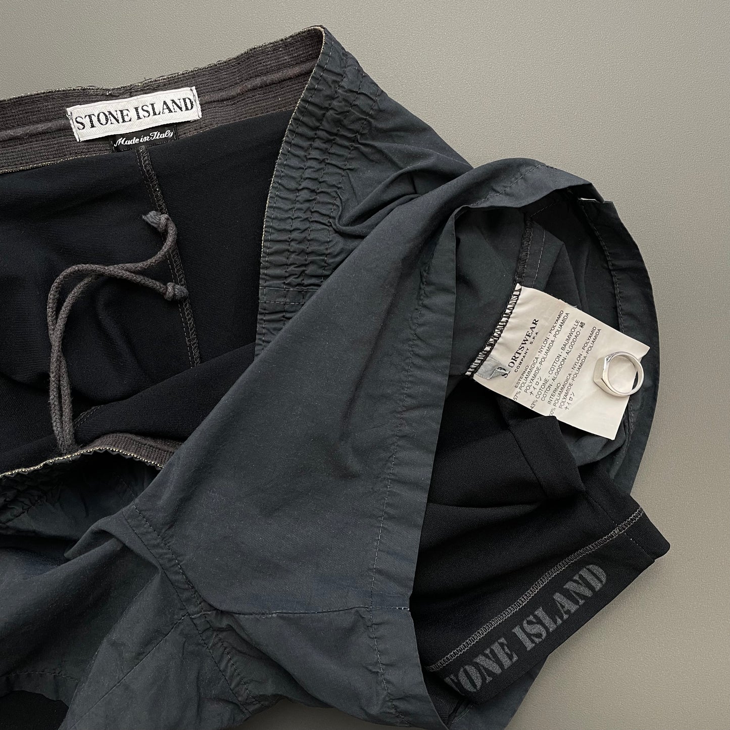 Stone Island Black SS98 Lined 2-in-1 Sport Running Shorts