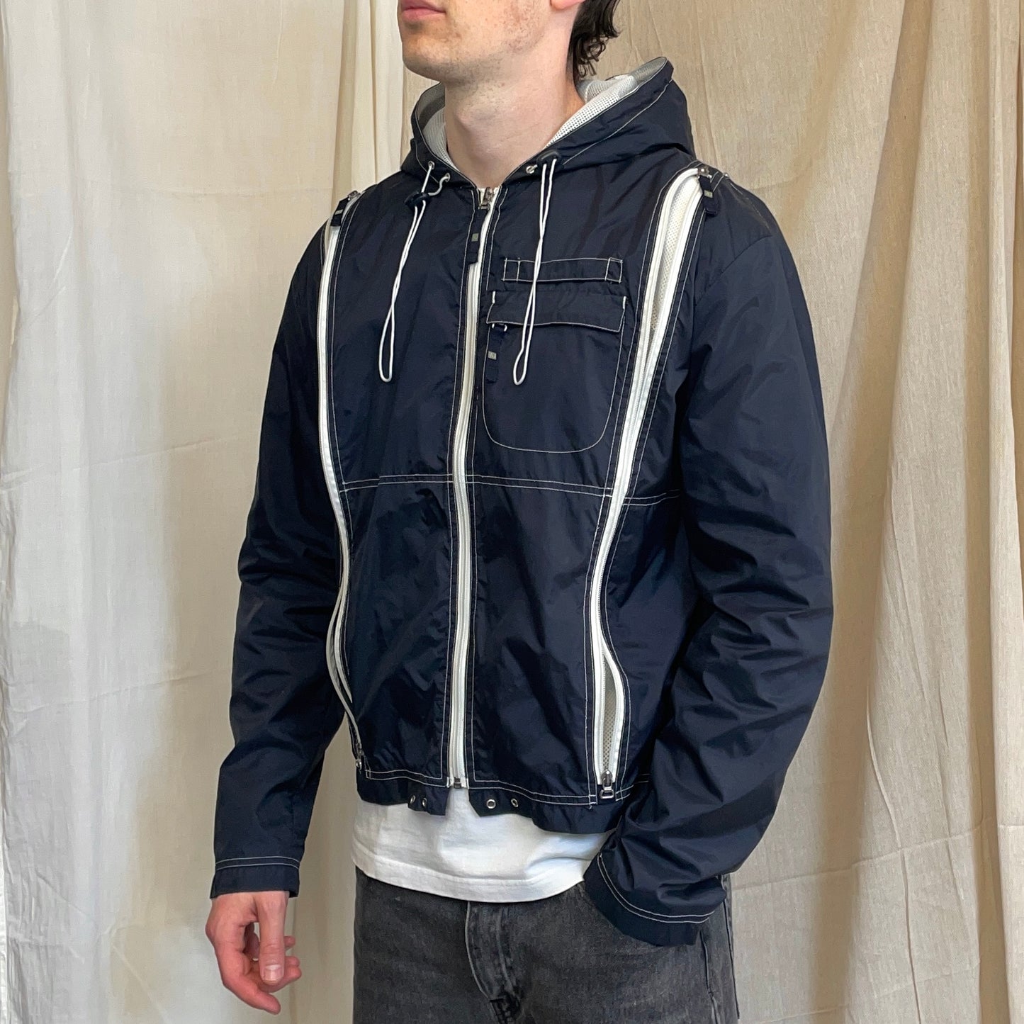 Armani Jeans 00s Ventilated Technical Nylon Windbreaker Jacker