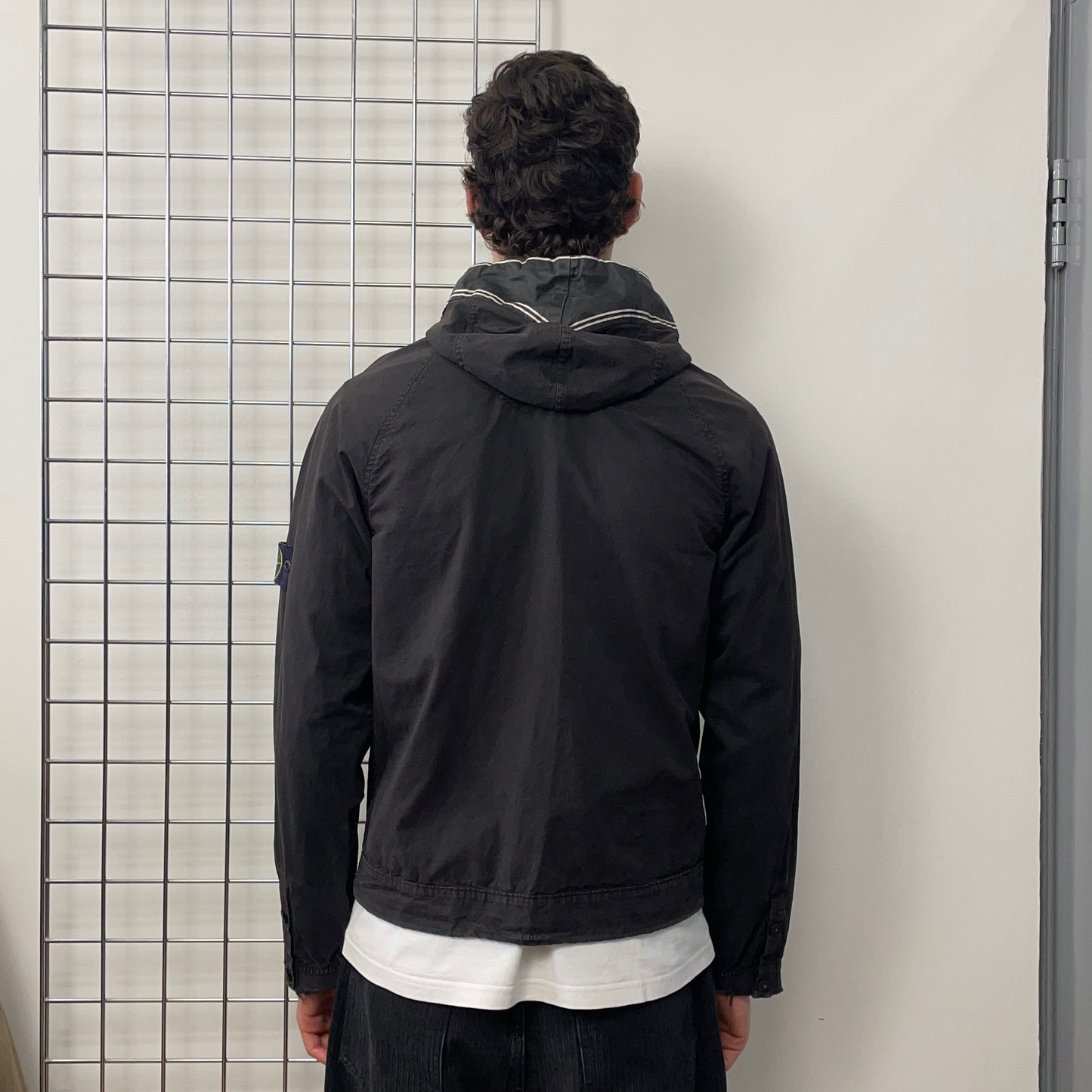 Stone Island Black SS06 Distressed Coated Cotton Hooded Jacket