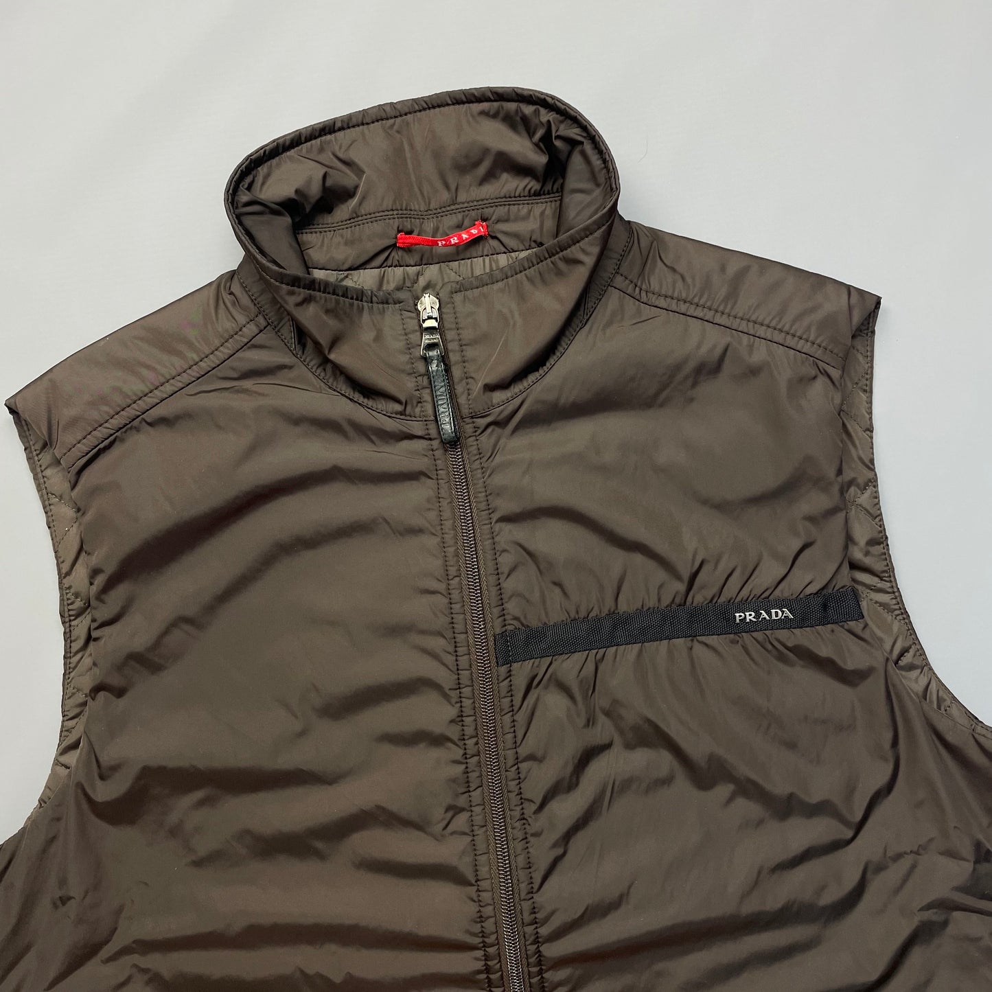 Prada Linea Rossa 2007 Dark Brown Nylon Gilet
