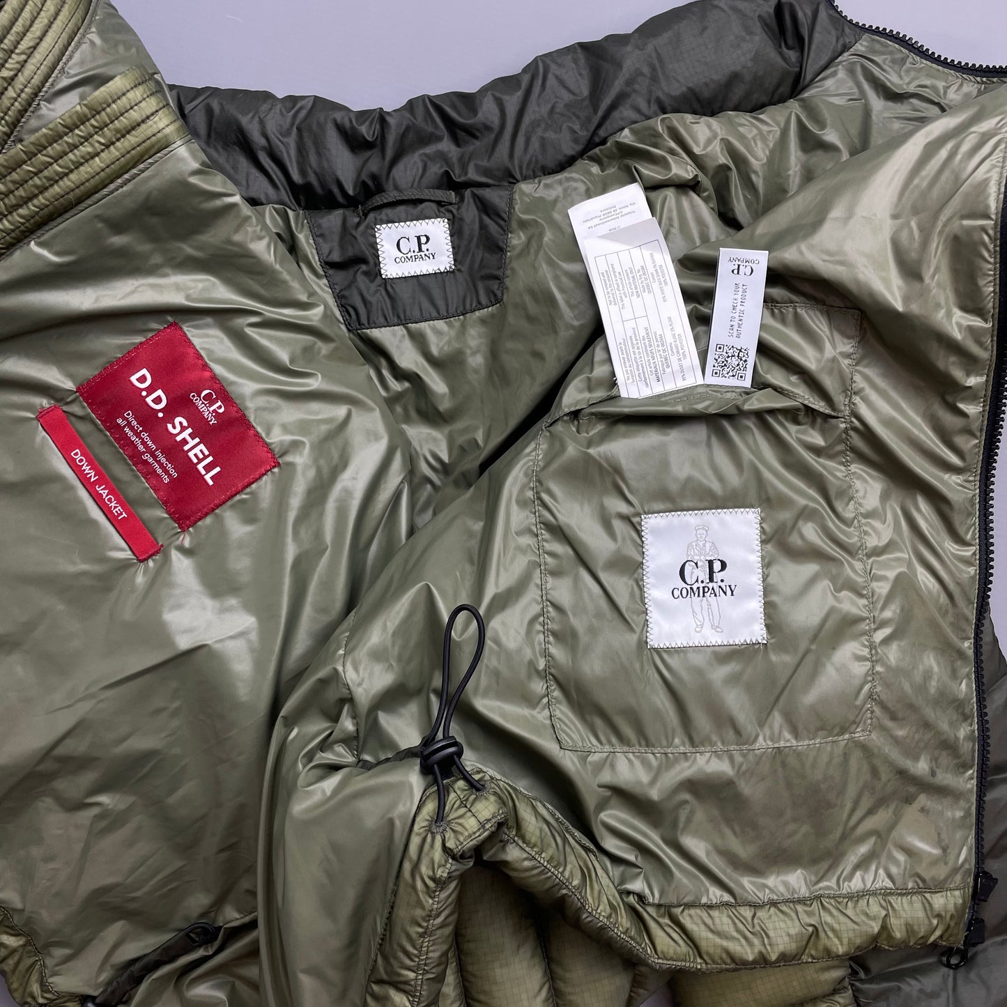 C.P. Company Khaki Green DD Shell Lightweight Puffer Jacket