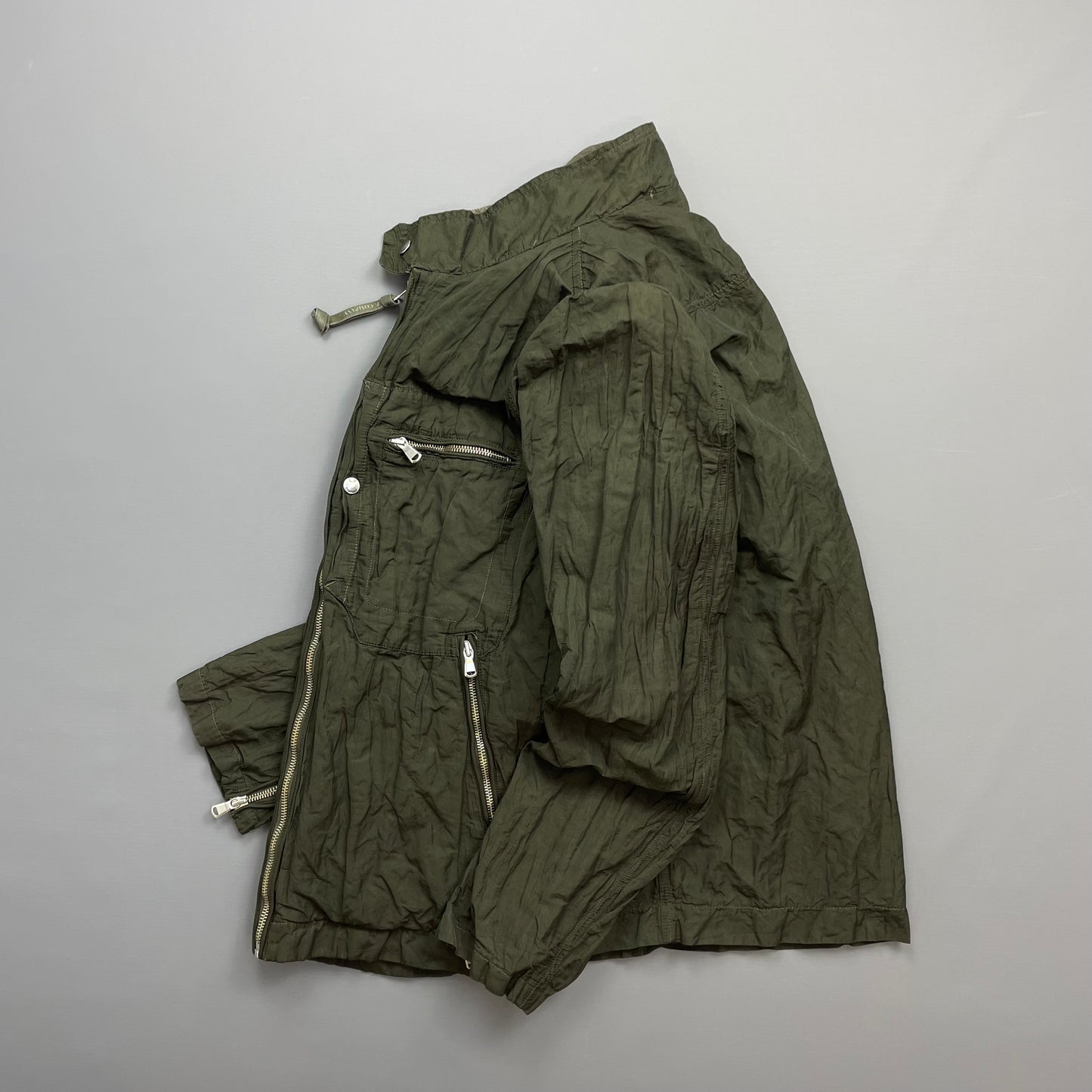 C.P. Company Khaki SS05 Nylon Metal Biker Jacket