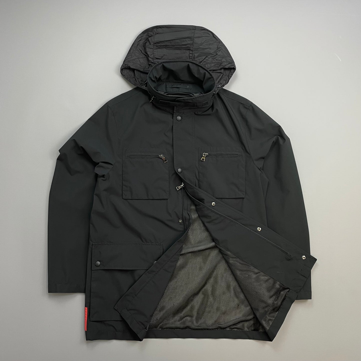 Prada Sport Black 2008 Concealed Hood Field Jacket