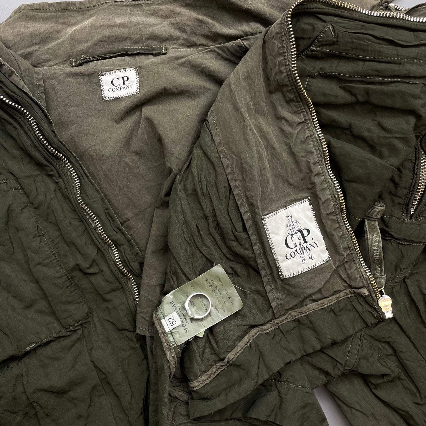 C.P. Company Khaki SS05 Nylon Metal Biker Jacket