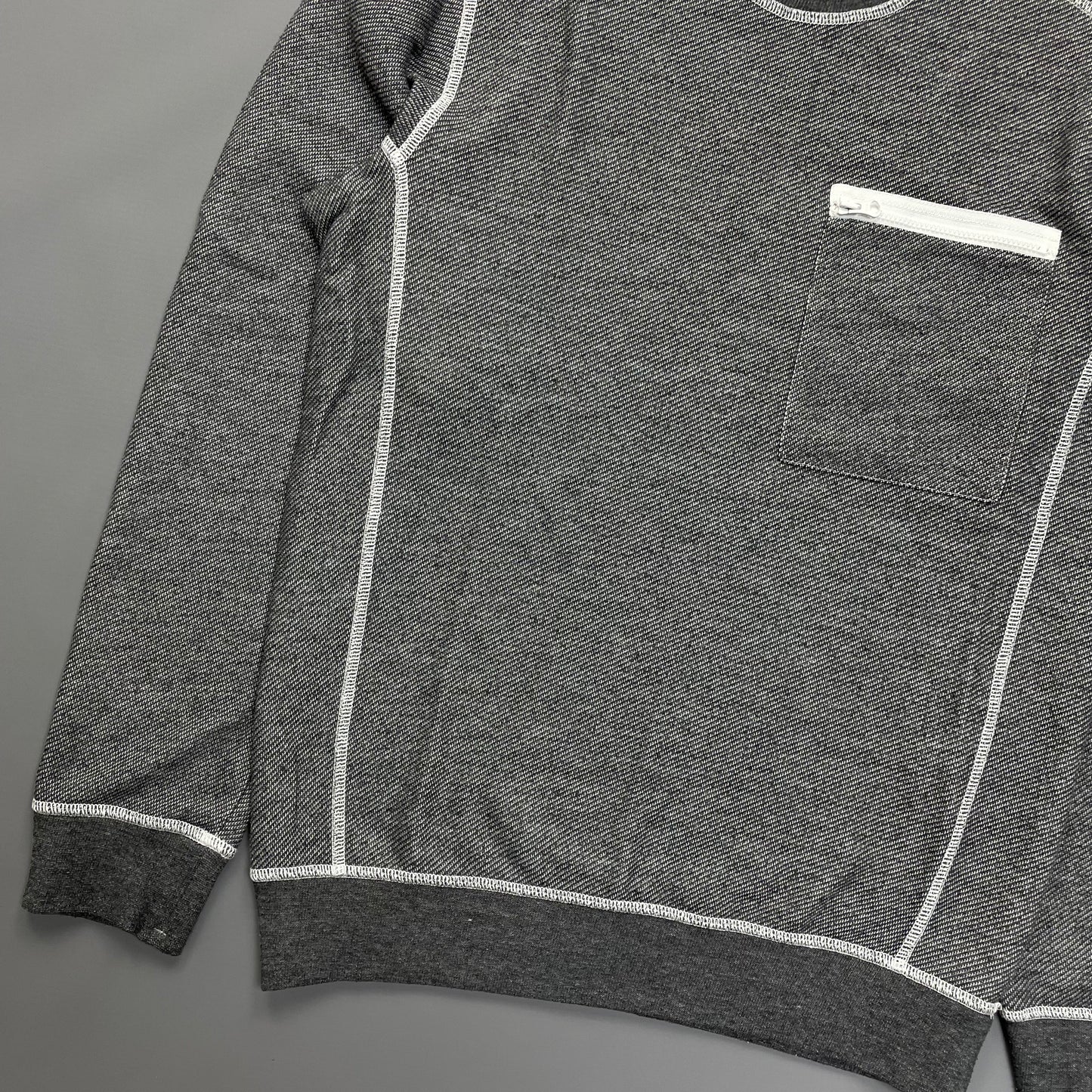 Stone Island Grey Contrast Stitching Jumper