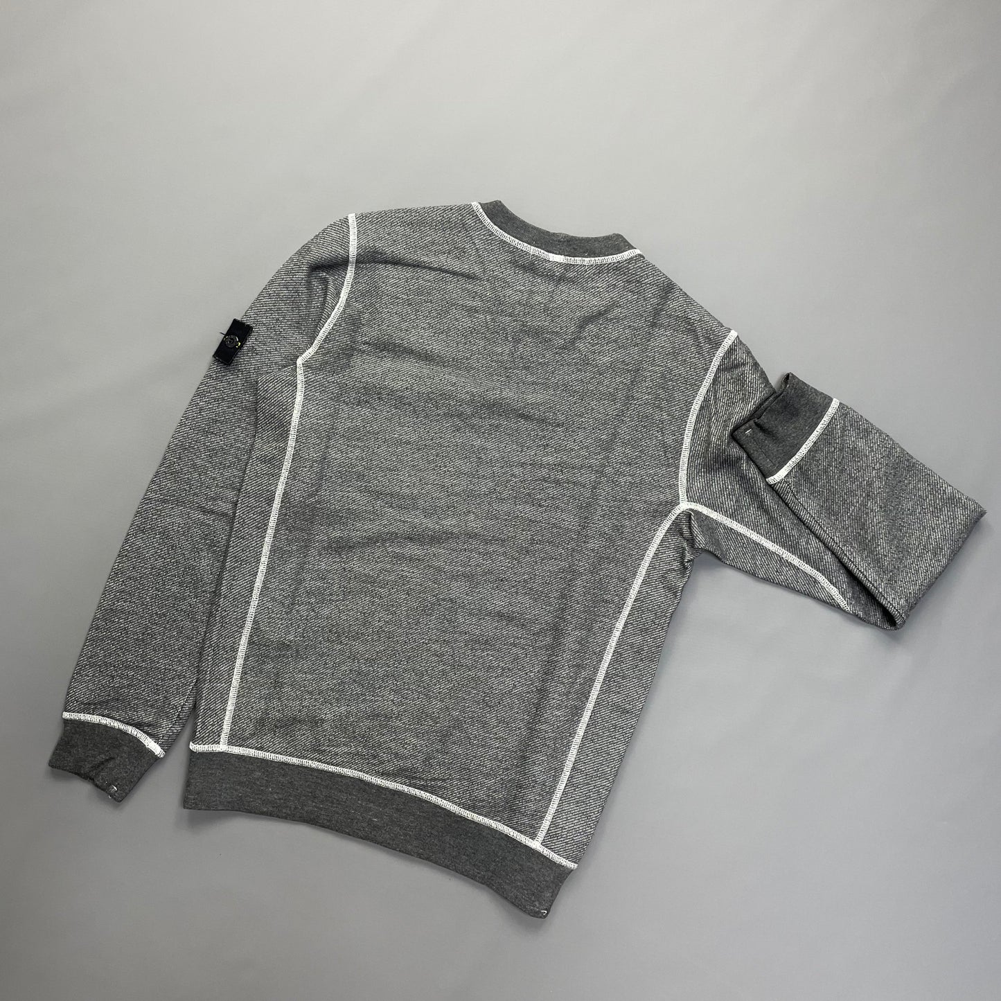 Stone Island Grey Contrast Stitching Jumper