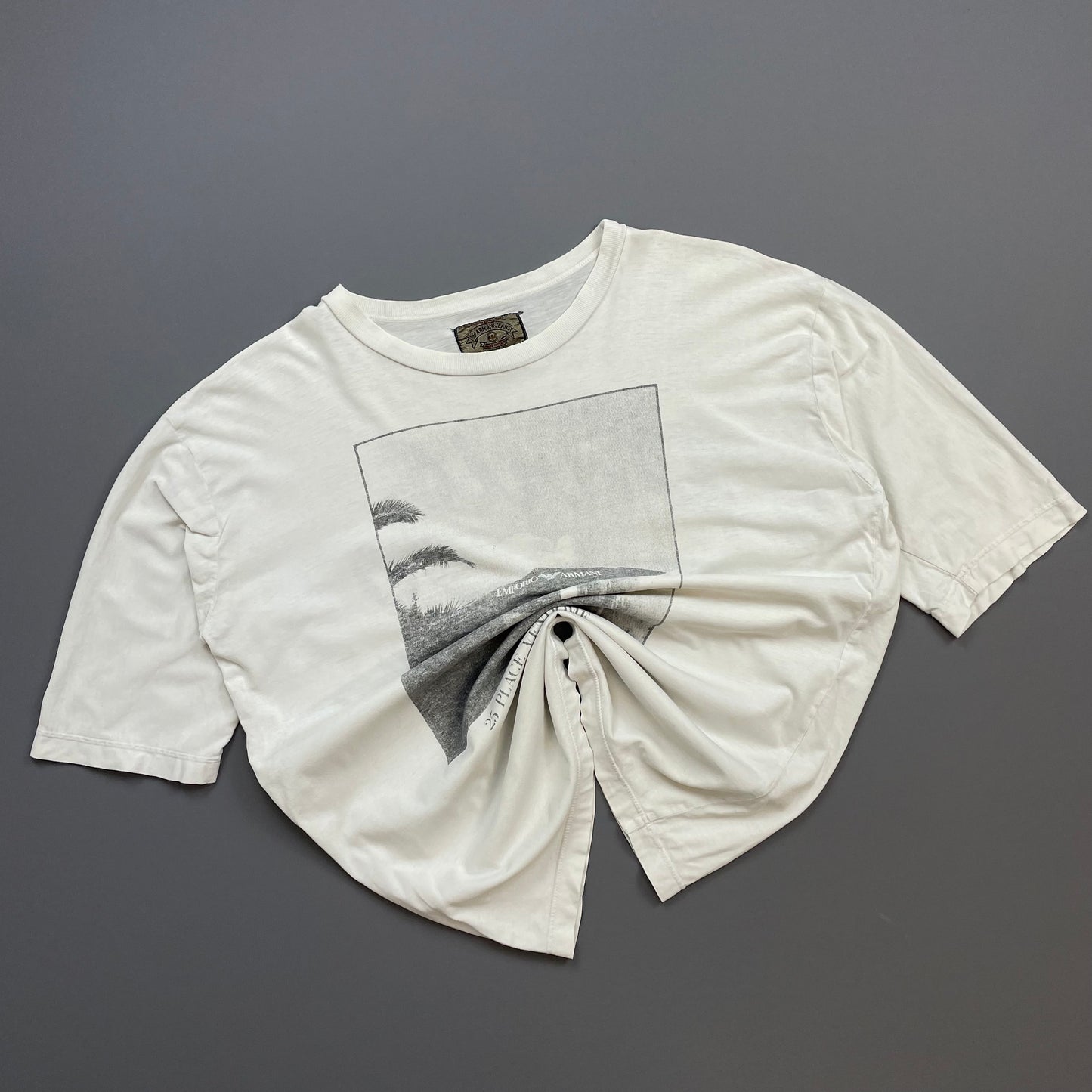 Emporio Armani White 90s Graphic Print Paris 90' Tee
