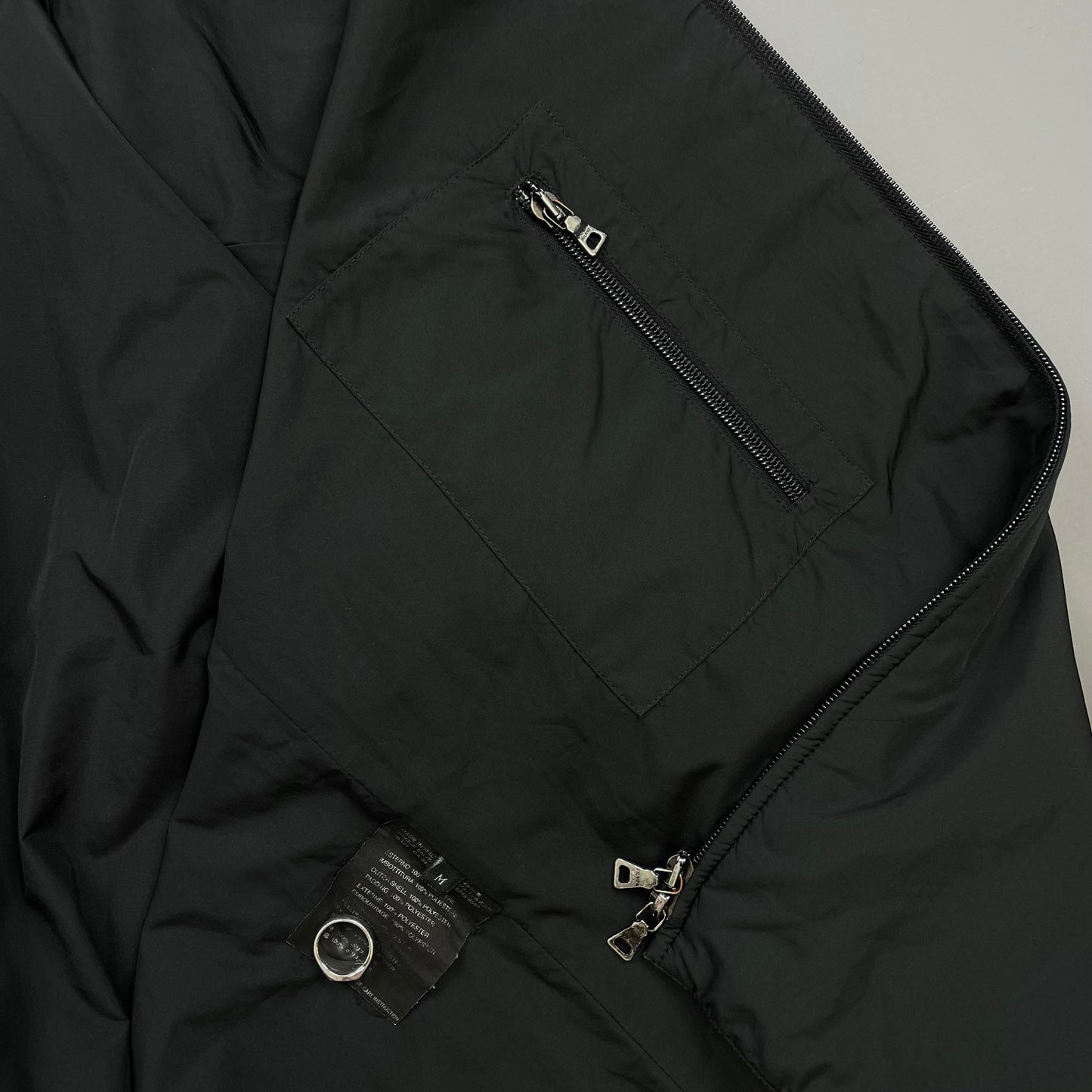 Prada Sport Black 00s Minimalistic Padded Windbreaker Track Jacket