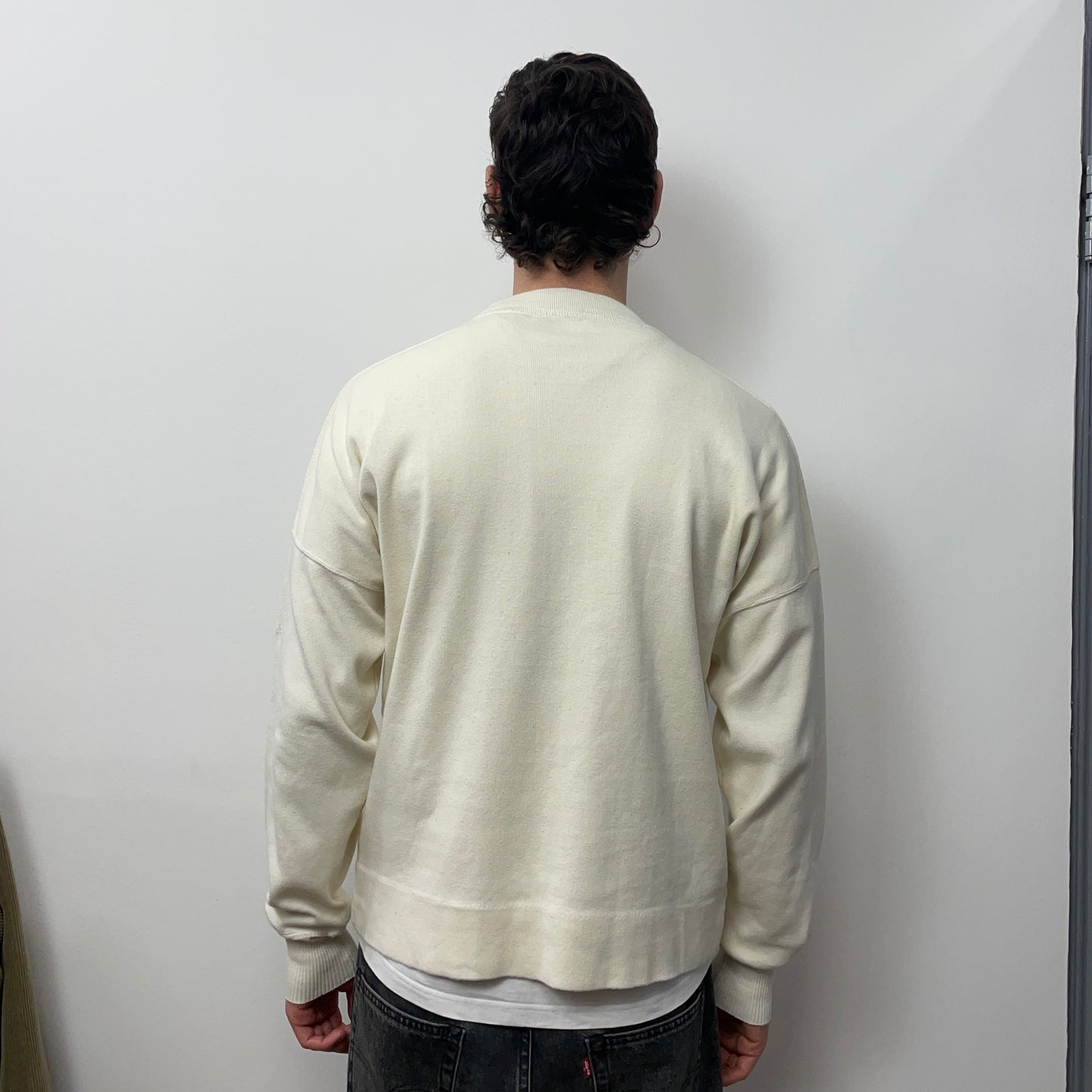 Stone Island Cream White 80s Japan Release Ideas From Massimo Osti Minimalistic Spellout Jumper