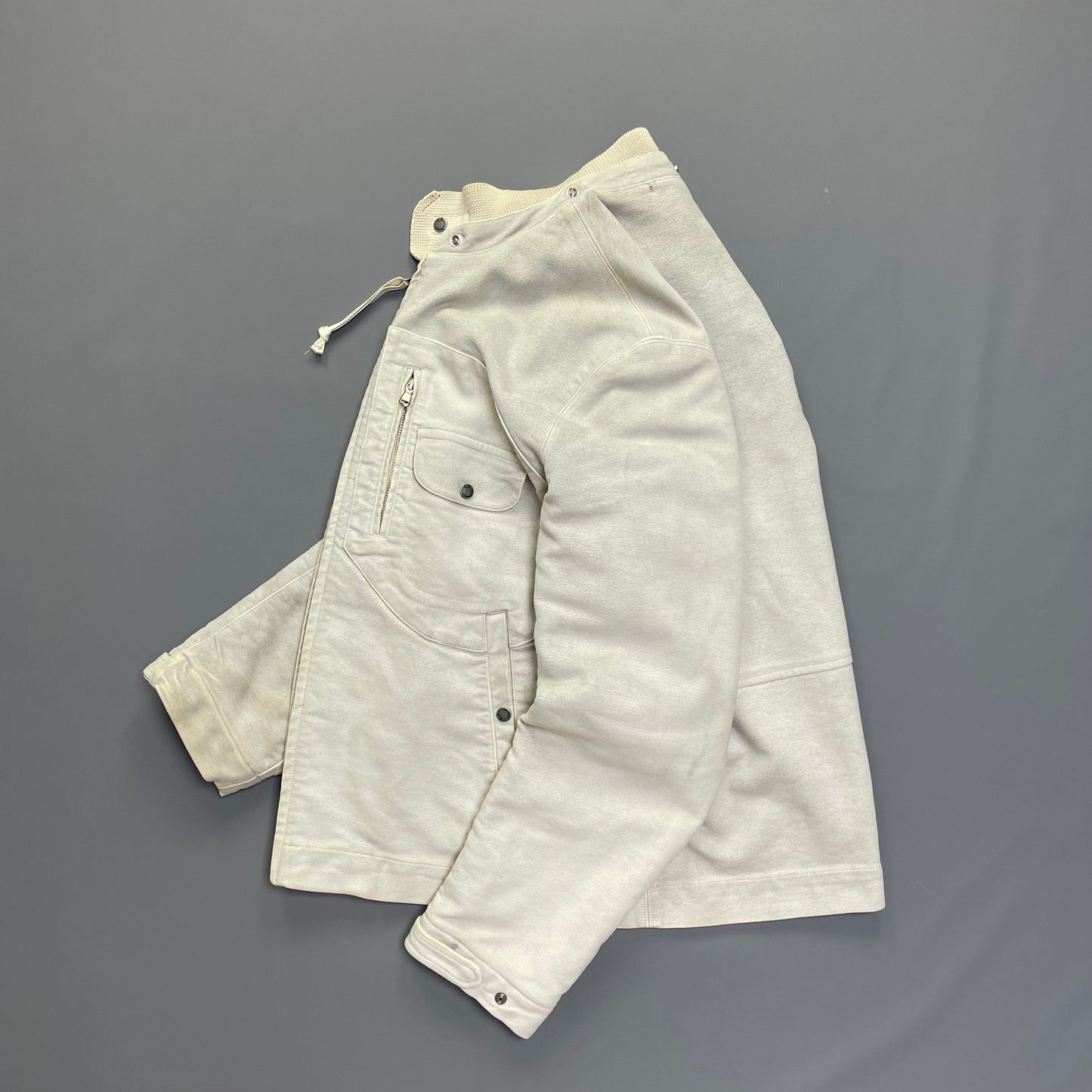 C.P. Company Hand Painted Vintage White Moleskin Archive Goggle Jacket AW04