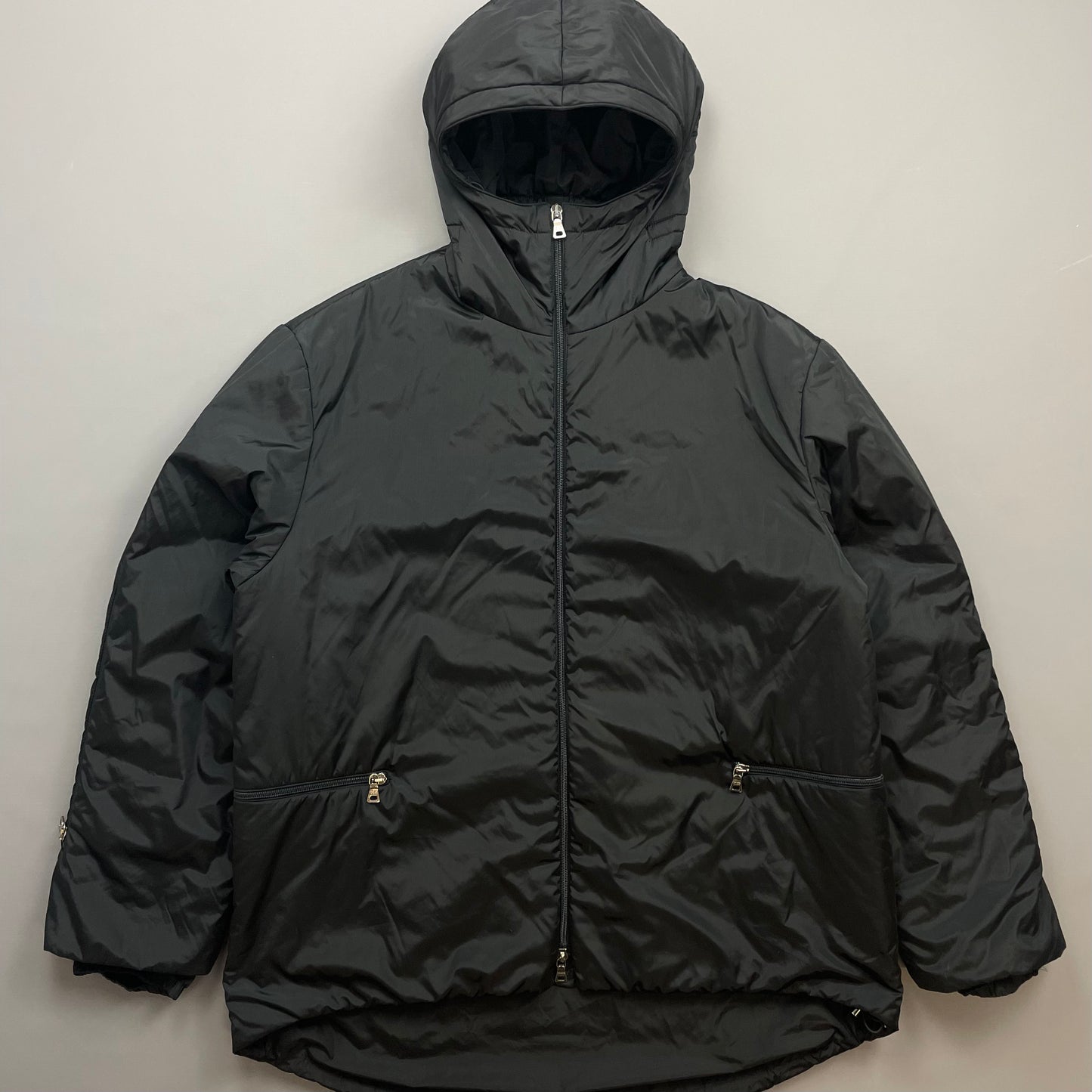 Prada Sport Black AW99 Nylon Padded Technical Packable Harness Backback Jacket