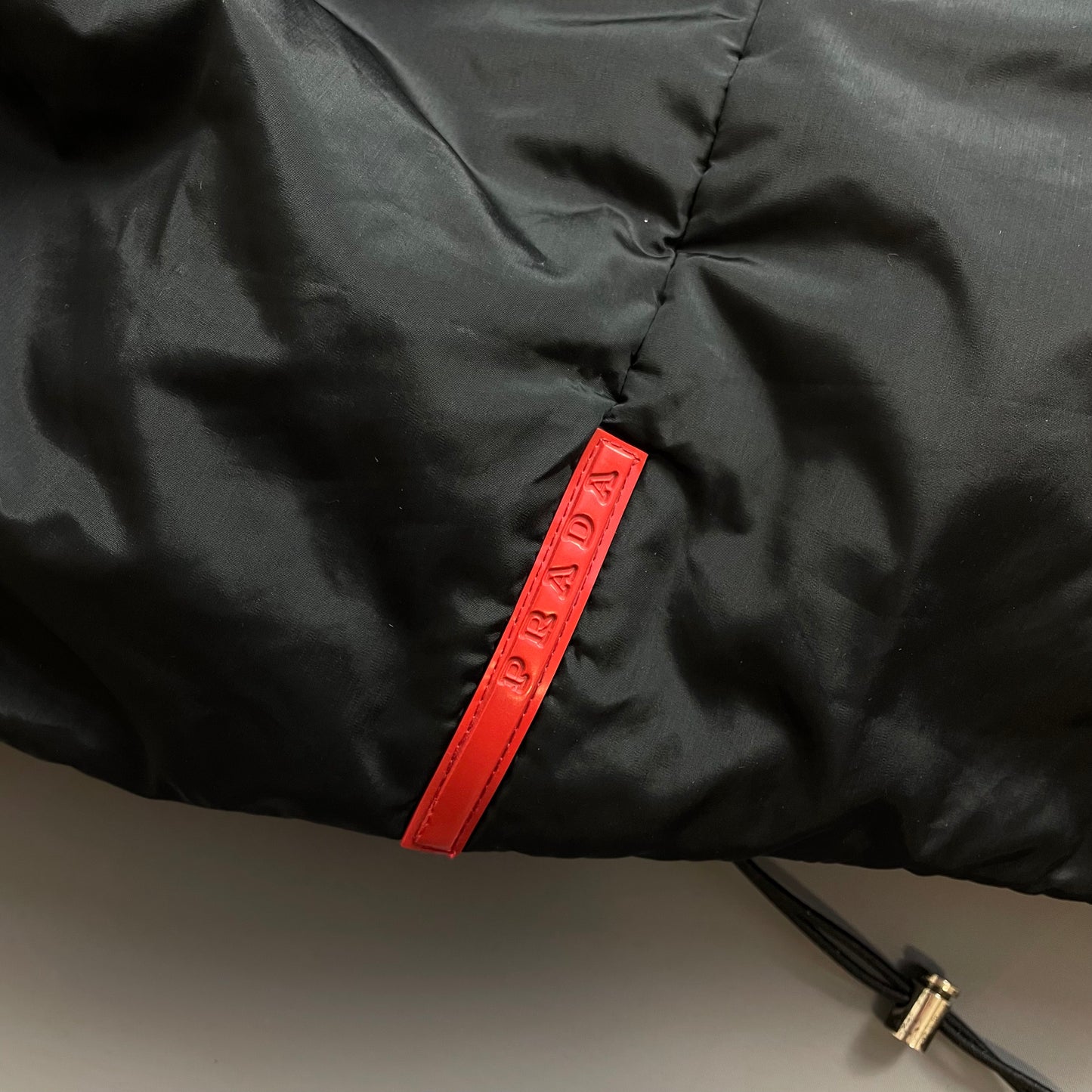 Prada Sport Black AW99 Nylon Padded Technical Packable Harness Backback Jacket