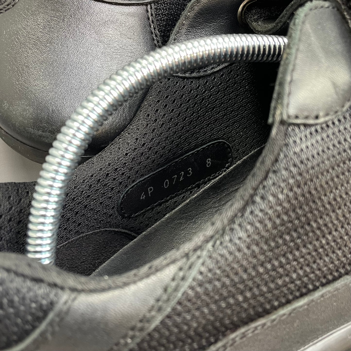 Prada Sport Black Leather Americas Cup Velcro Strap Trainers