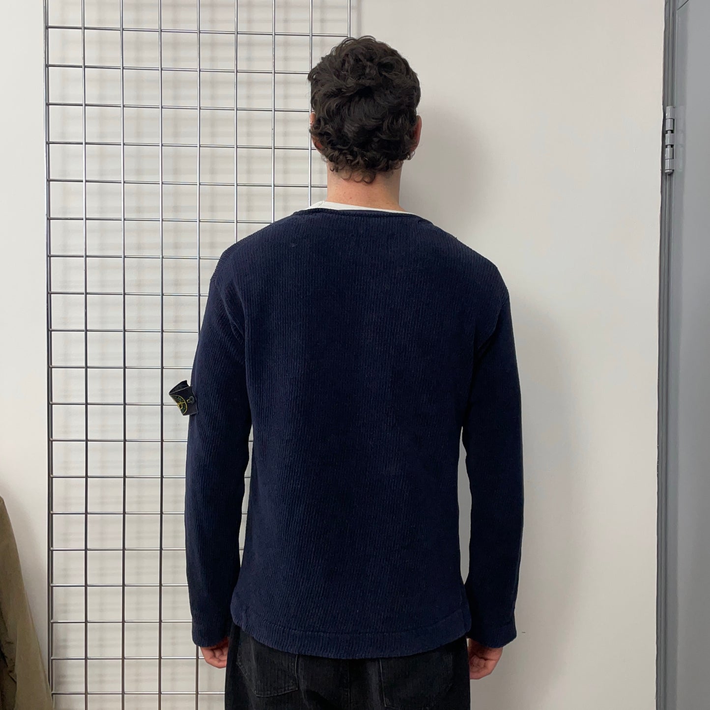 Stone Island Navy SS02 Chenille Knit Jumper