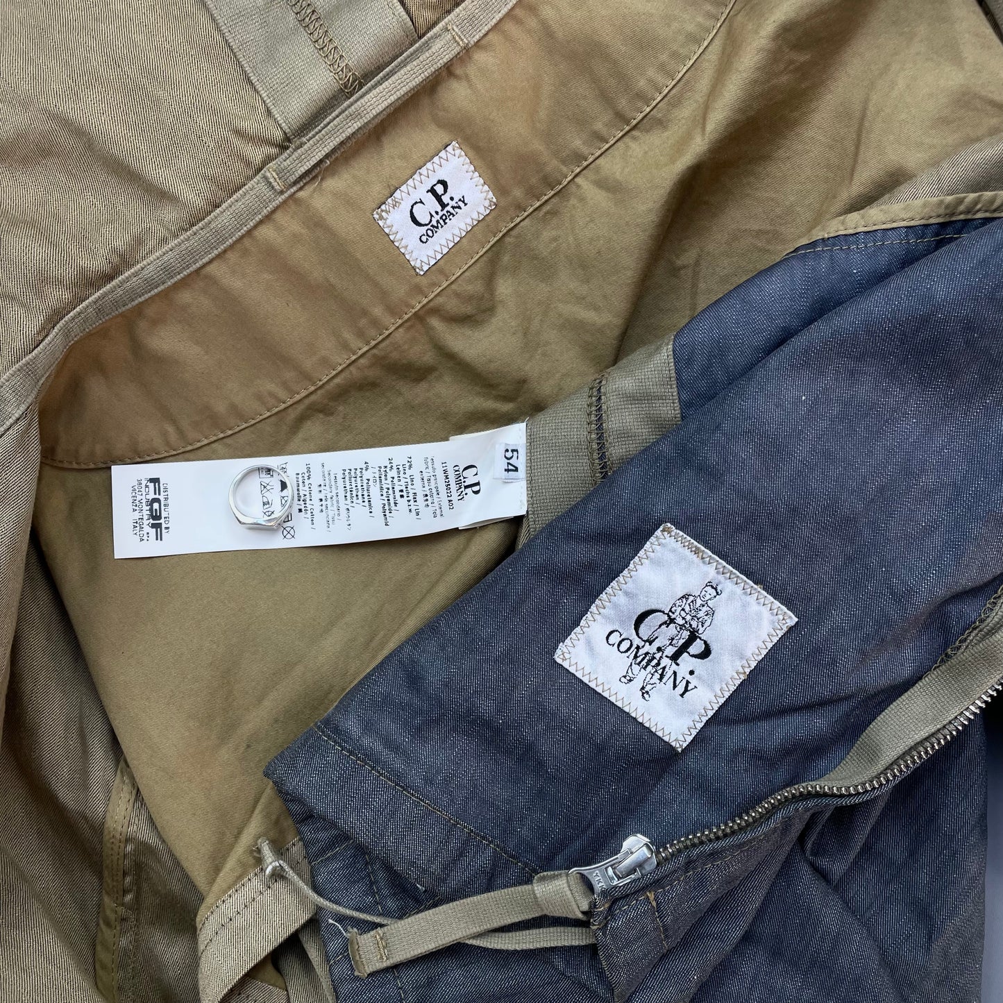 C.P. Company Blue Grey Lino Flax Zip-Through Hooded Jacket