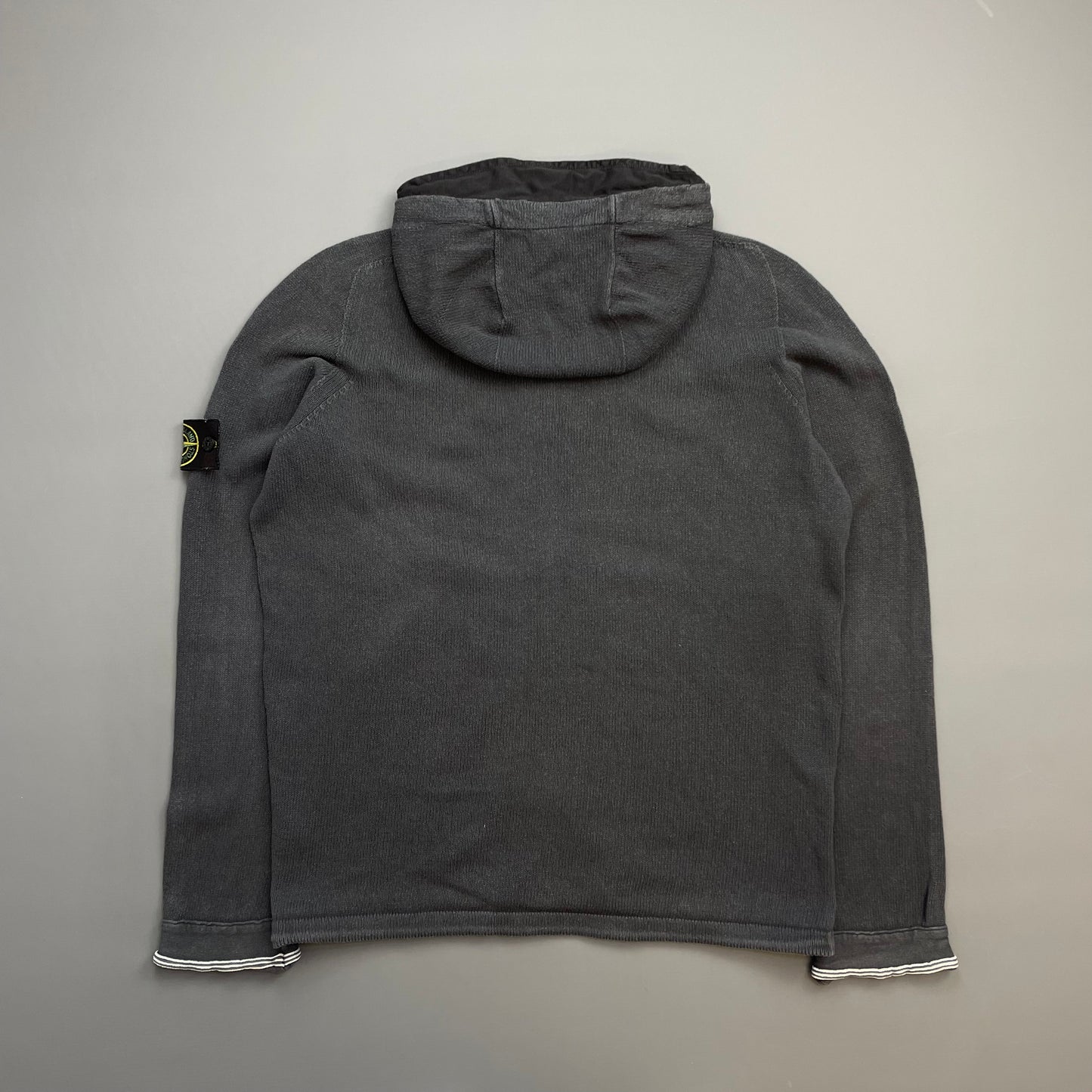 Stone Island Grey SS06 Knit Hooded Zip Cardigan Jumper