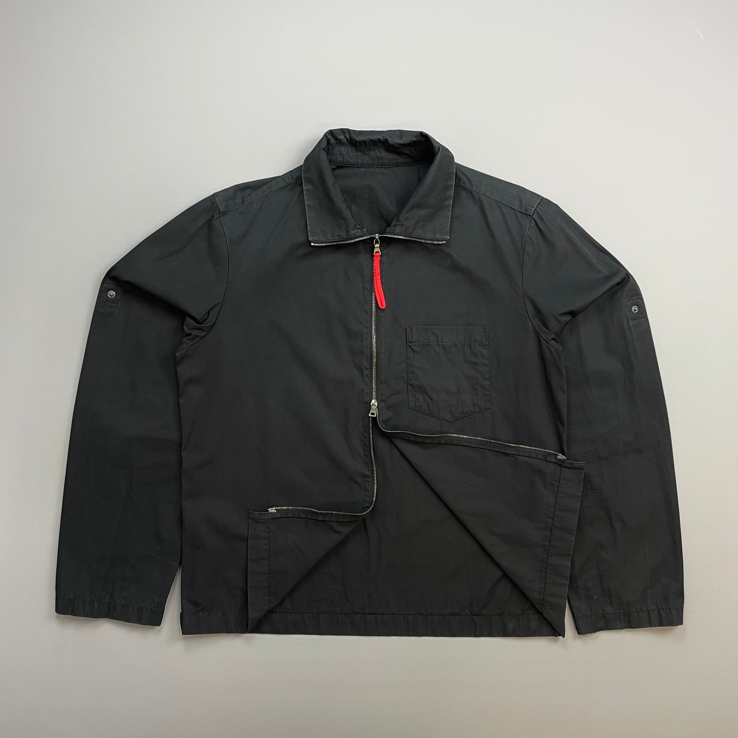 Prada Sport Black 00s Lightweight Adjustable Sleeve Cotton Harrington Jacket
