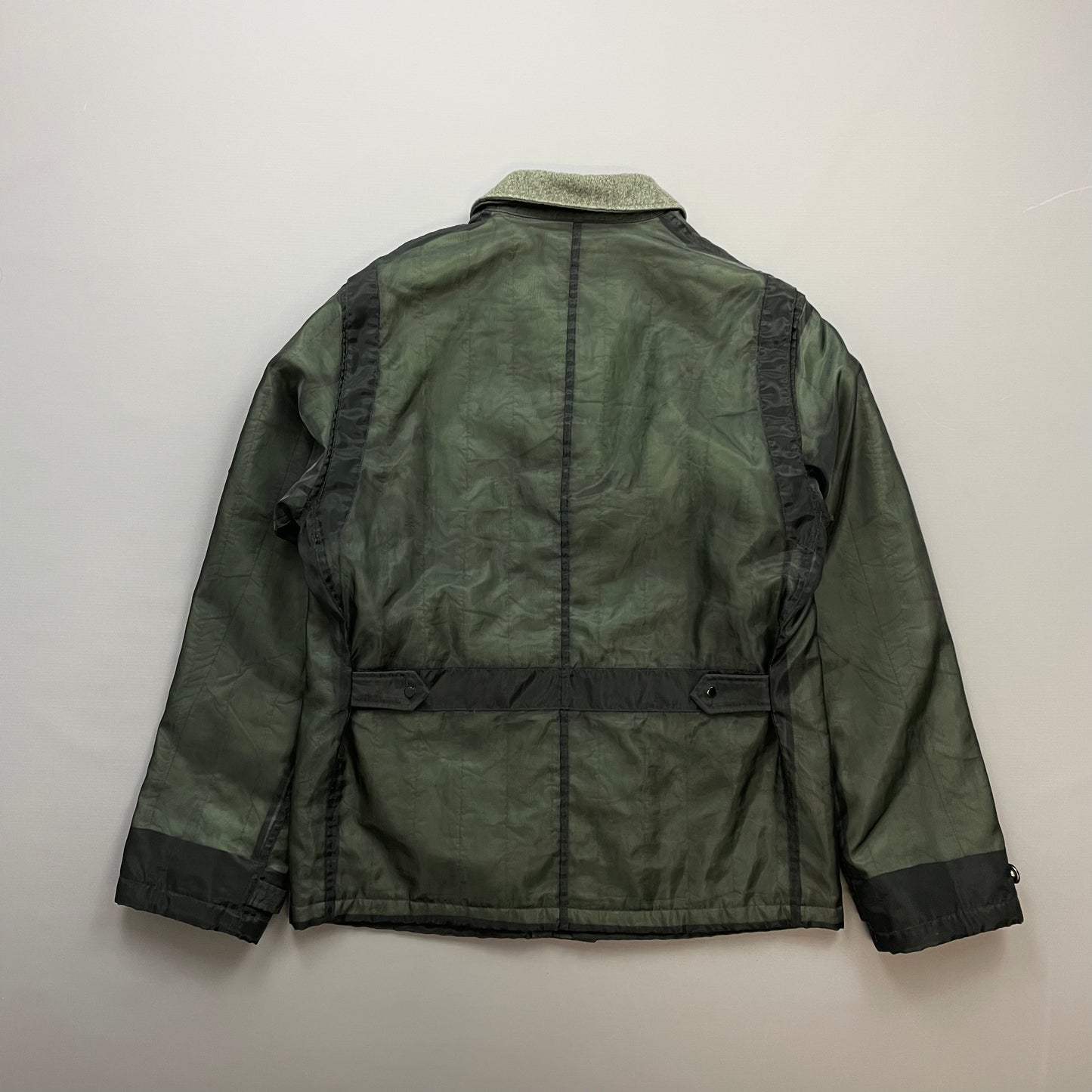 Stone Island Green AW03 Monofilament Dual-Layer Collared Jacket