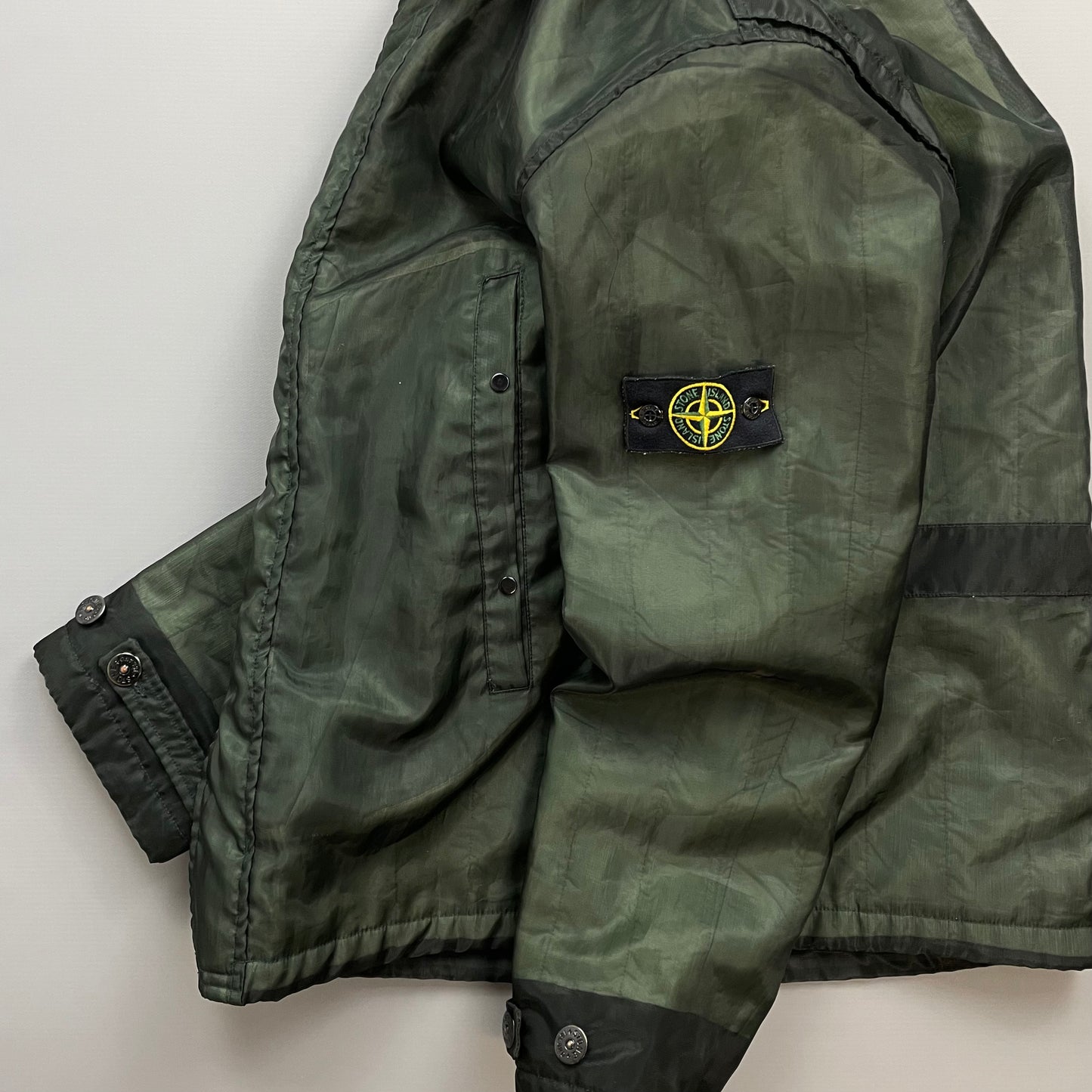 Stone Island Green AW03 Monofilament Dual-Layer Collared Jacket